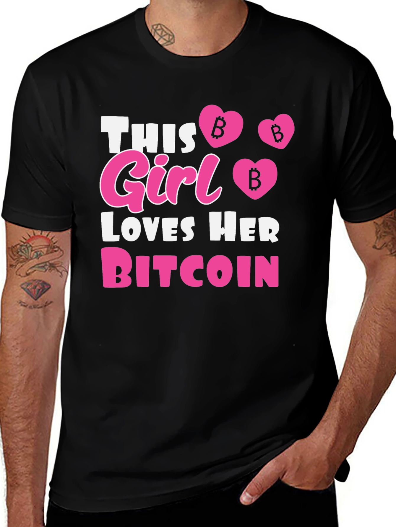 This Girl Loves Her Bitcoin Black T-Shirt