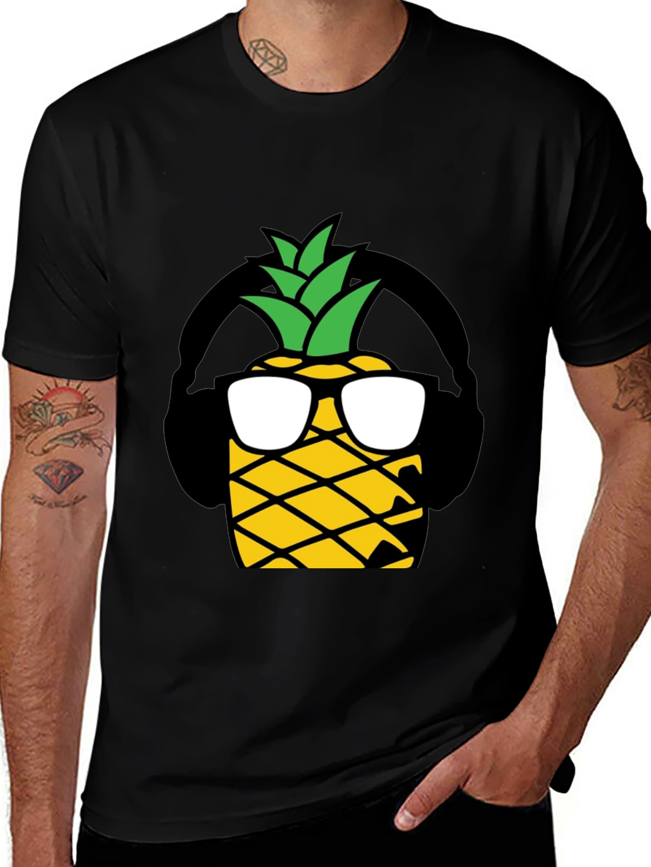 Variant 17 of Cool Pineapple Graphic T-Shirt - Black