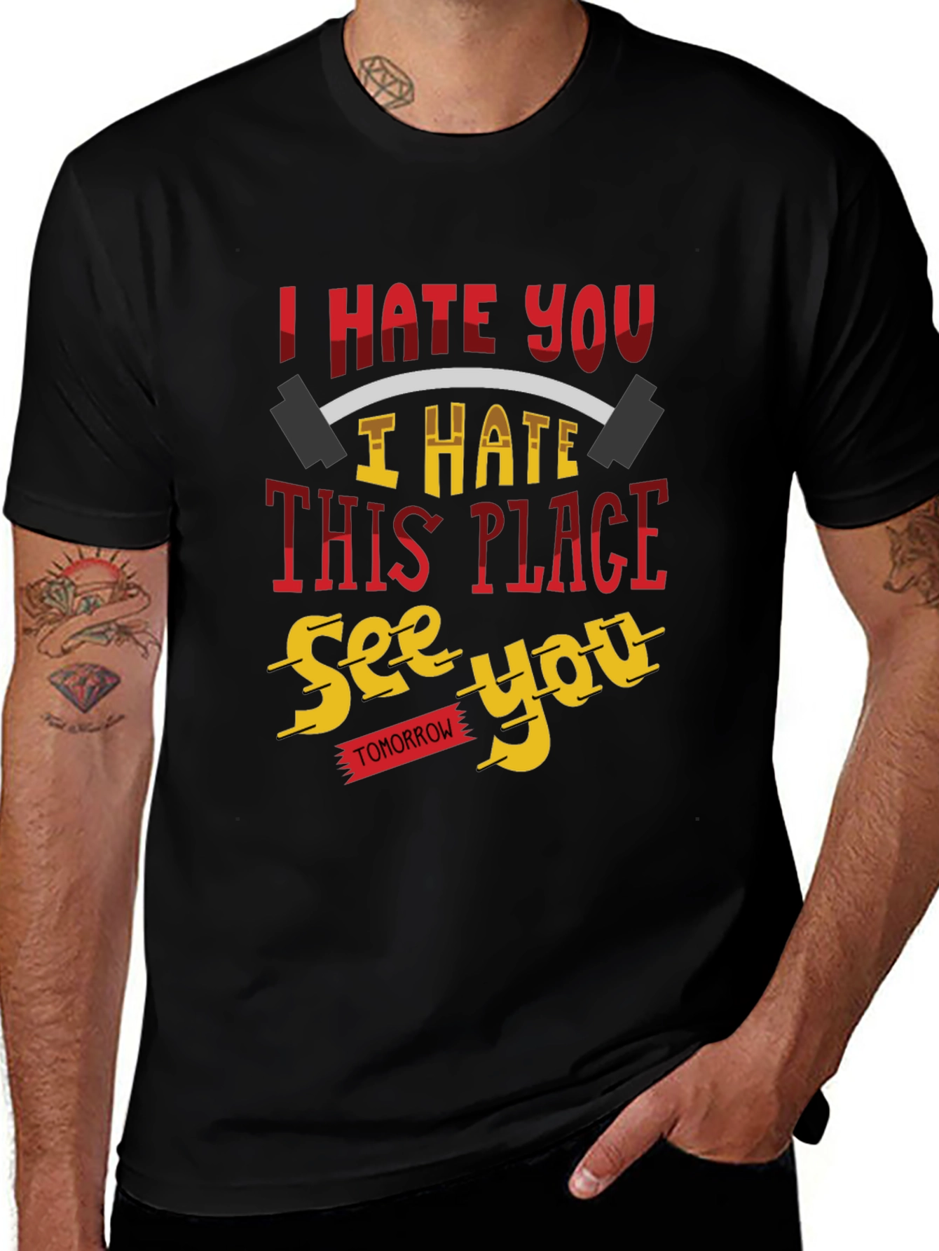 Variant 8 of I Hate You Funny Gym Workout T-Shirt