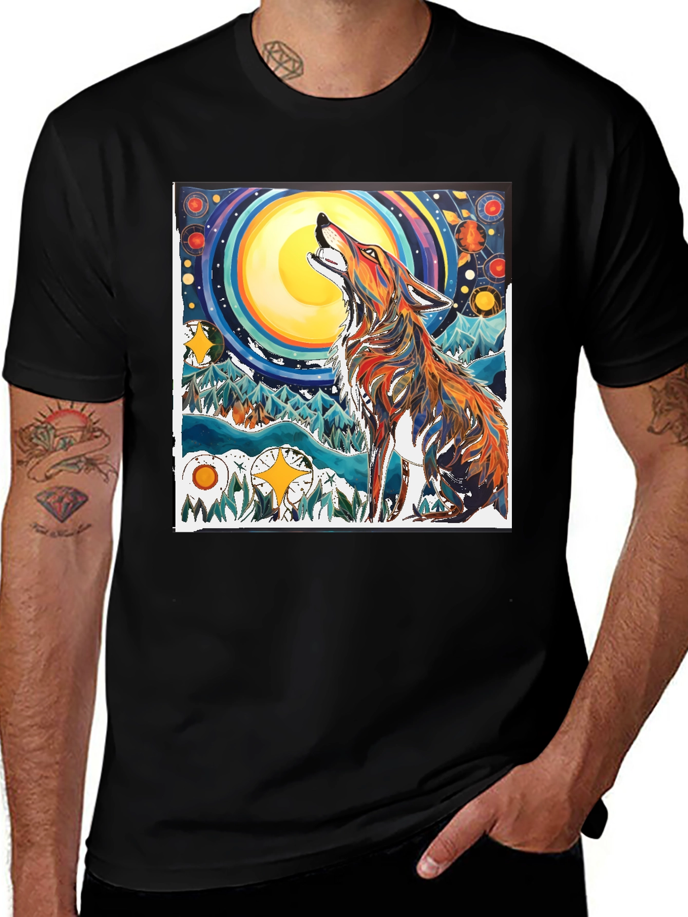 Variant 3 of Wolf Moon Graphic T-Shirt