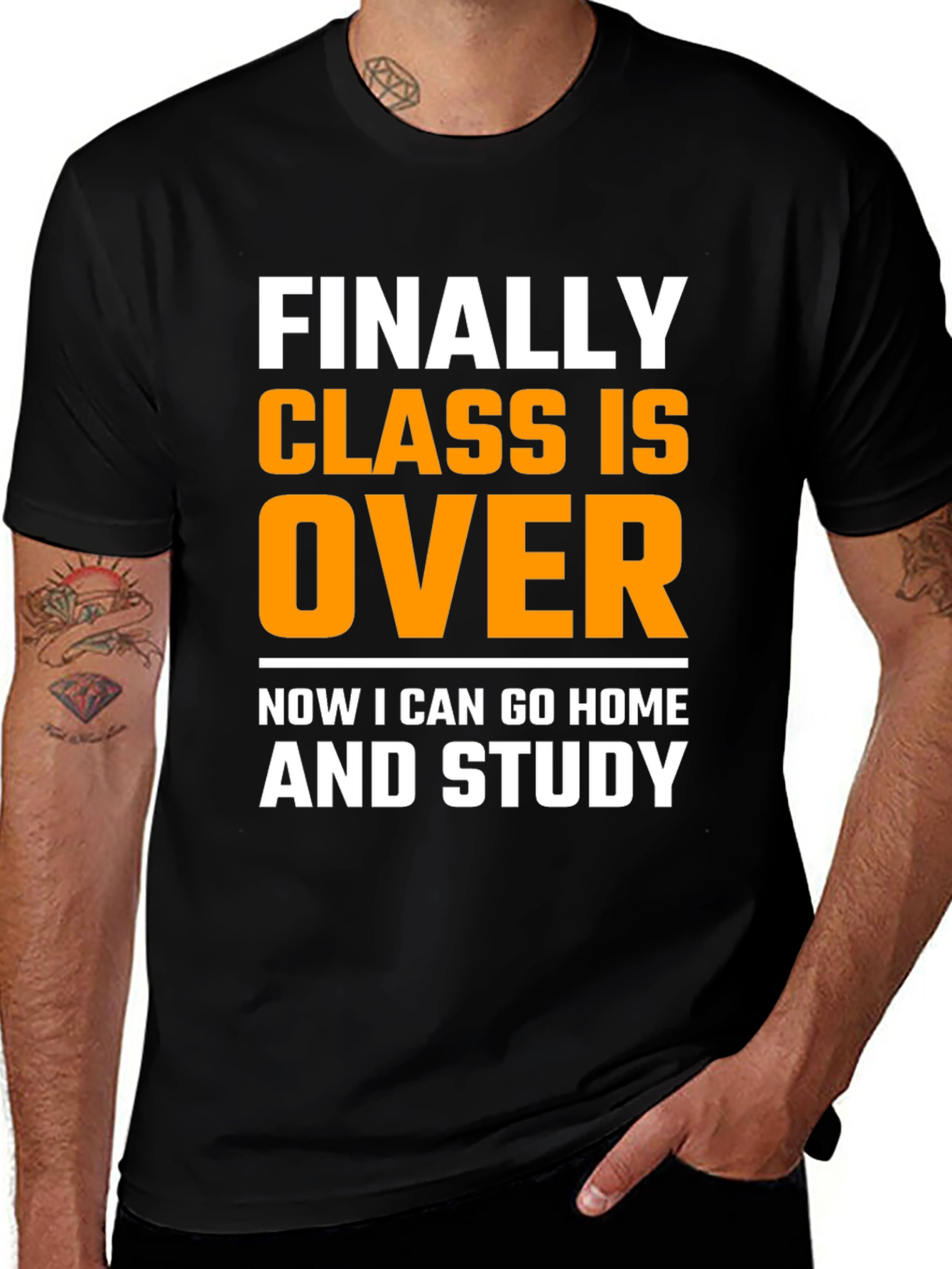 Variant 21 of Funny "Finally Class Is Over" Black T-Shirt