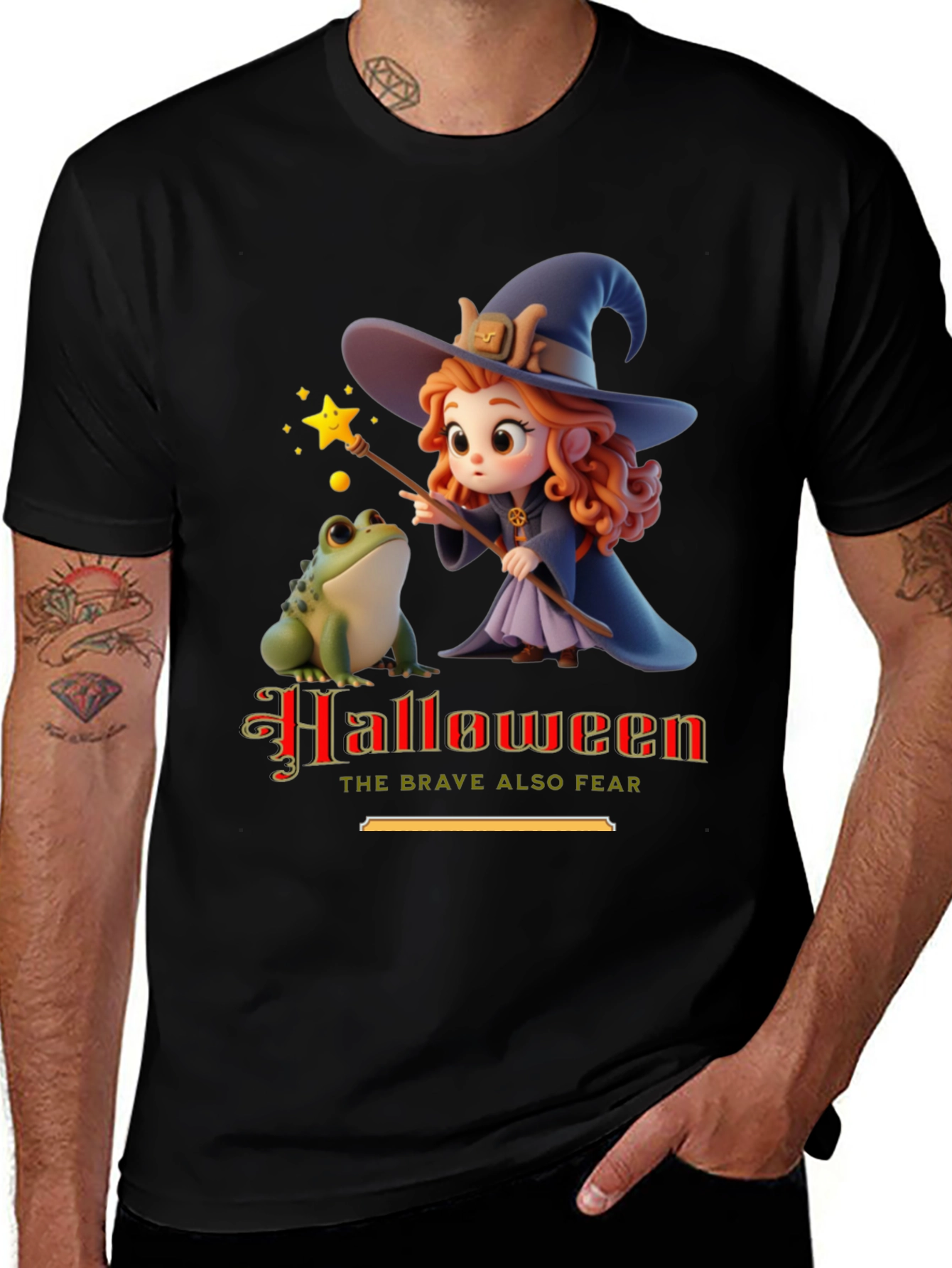 Variant 14 of Halloween Witch & Frog Graphic Tee