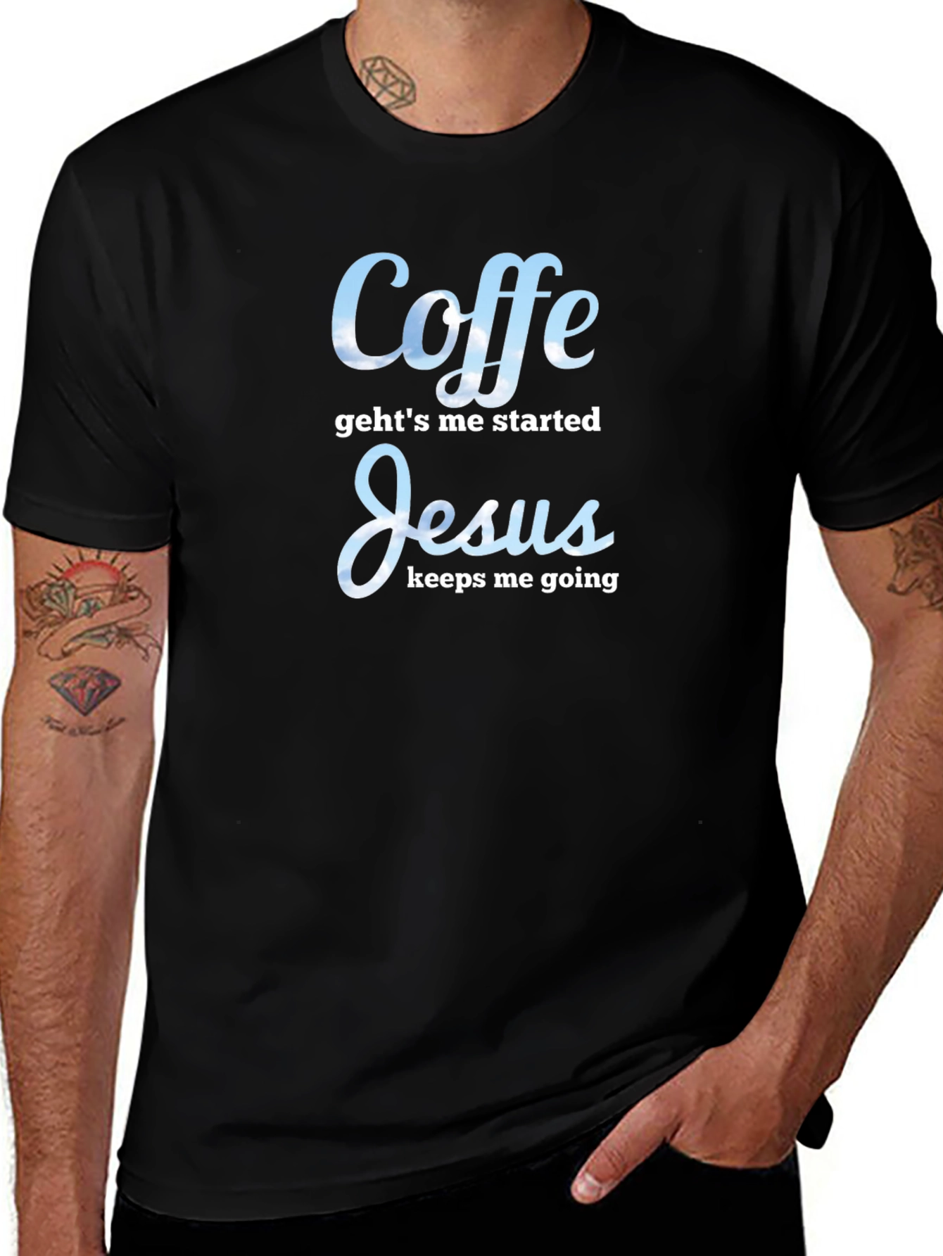 Variant 13 of Coffee & Jesus Graphic Tee - Soft Black T-Shirt