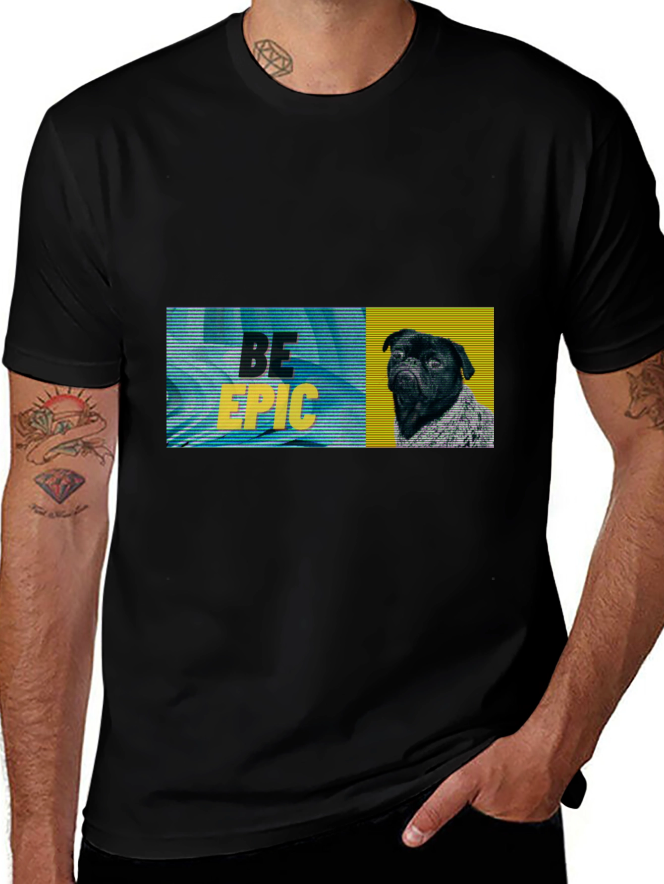 Be Epic Black Pug Graphic Tee