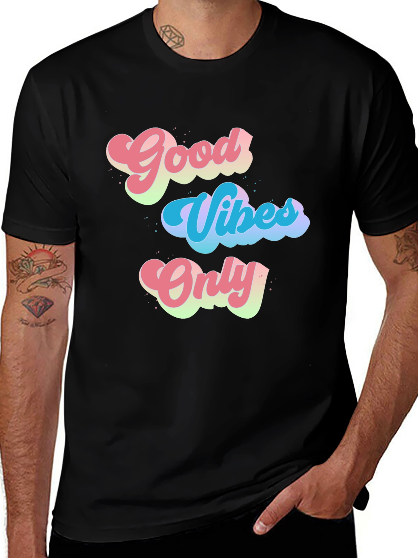 Variant 21 of Good Vibes Only Black Graphic Tee