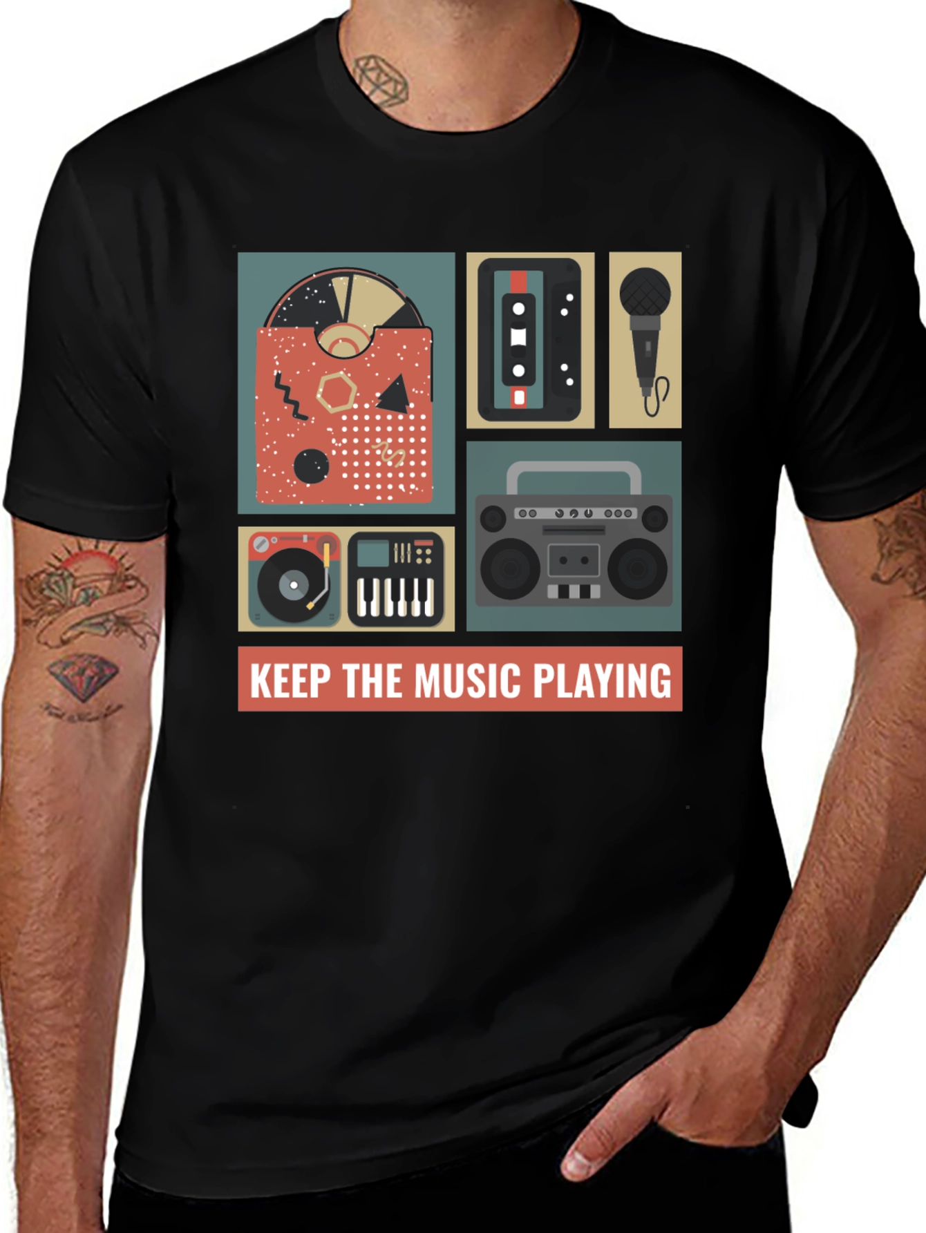 Variant 18 of Retro Music Lover Graphic Tee
