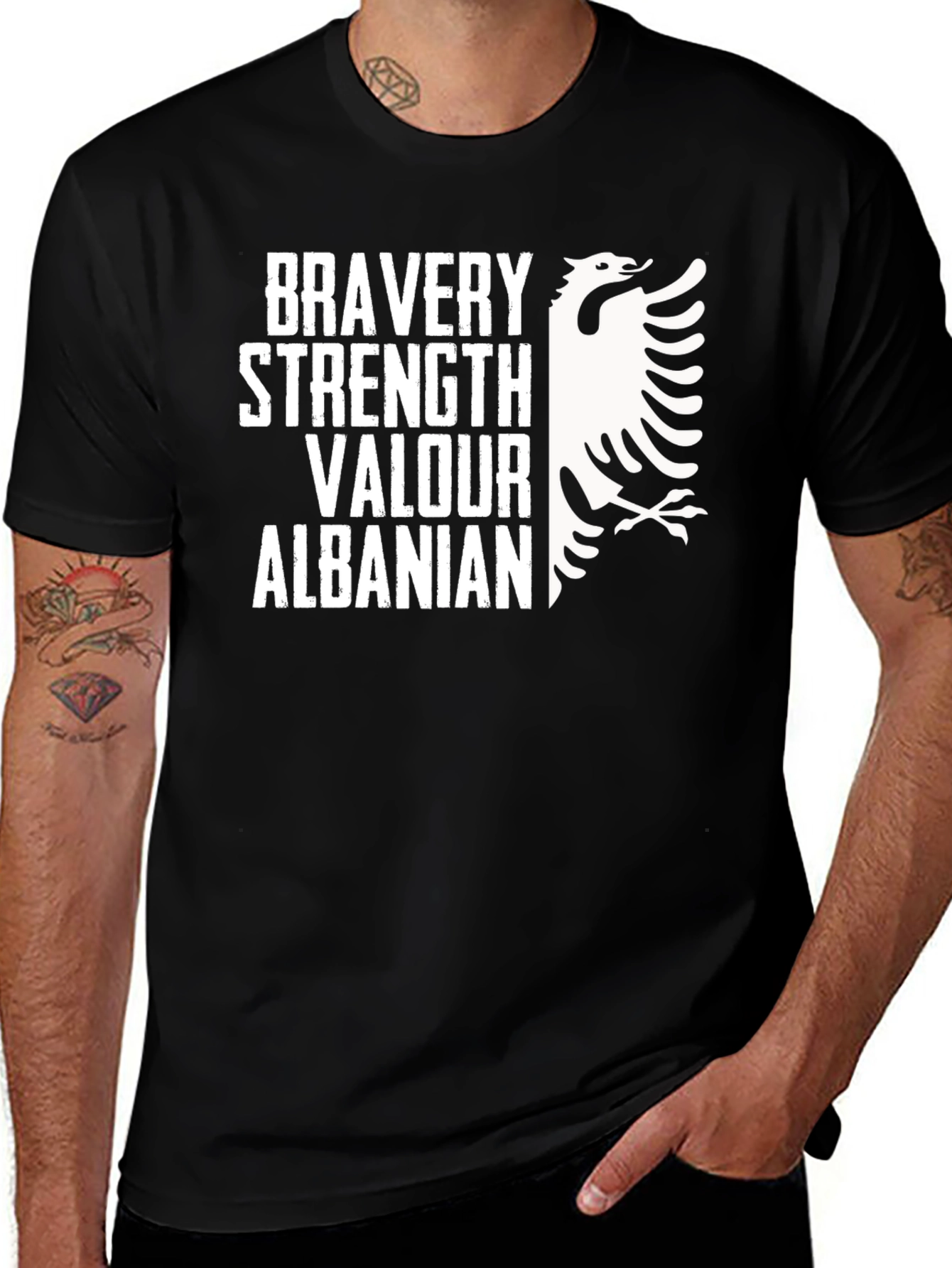 Bravery Strength Valour Albanian Eagle T-Shirt