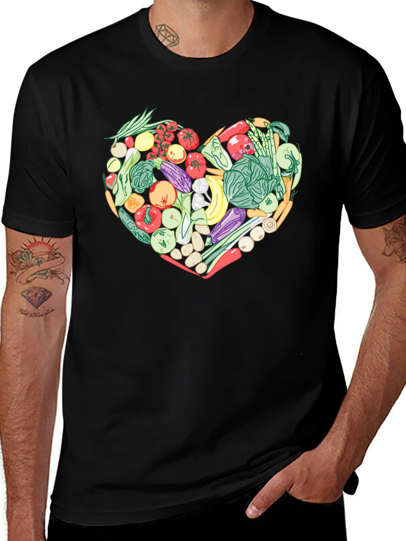 Variant 18 of Veggie Heart T-Shirt - Healthy Eating Tee