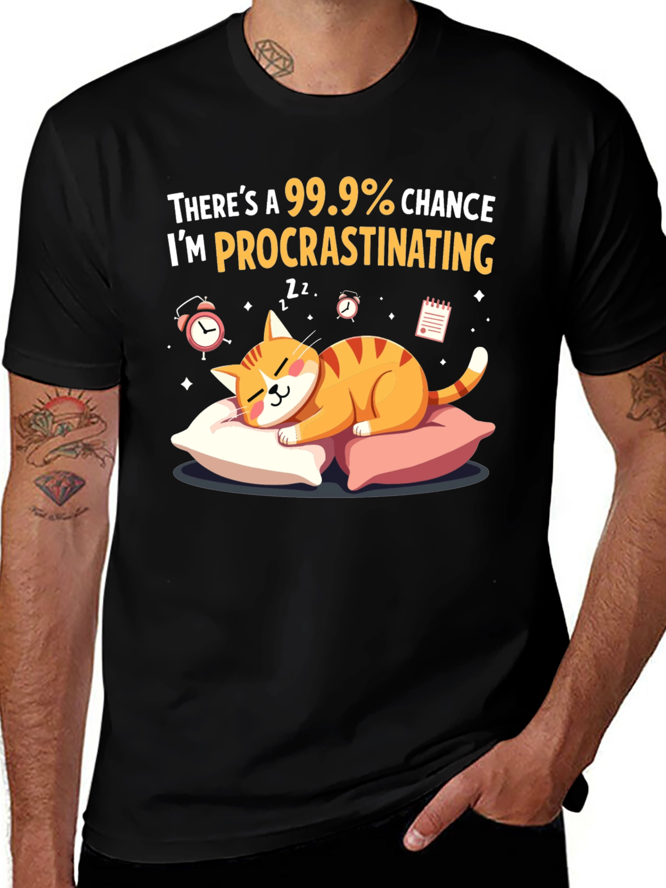 Variant 16 of Procrastinating Cat Graphic T-Shirt