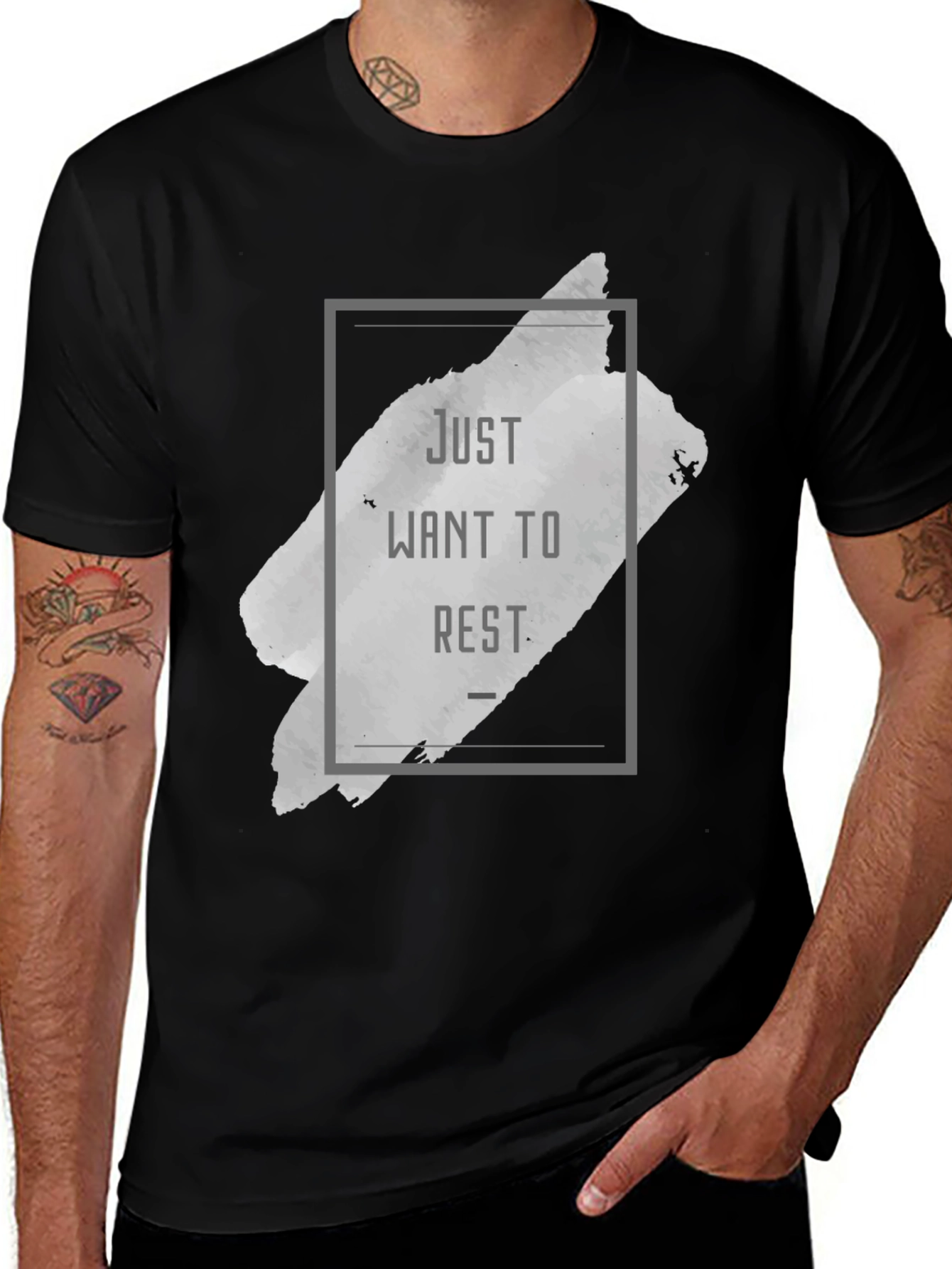 Variant 11 of Just Want To Rest Black Graphic Tee