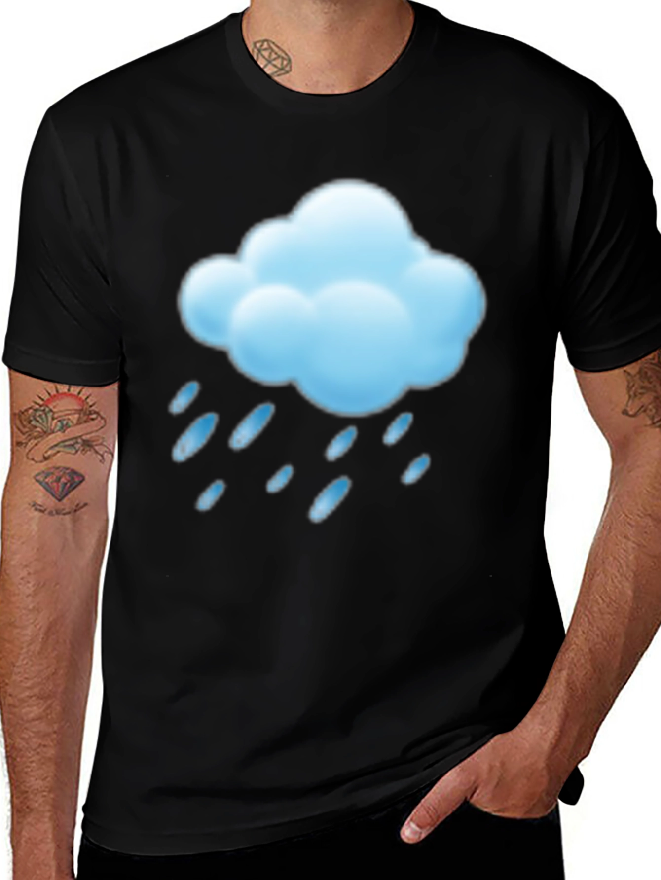 Variant 4 of Rain Cloud Graphic Tee - Stylish Comfort