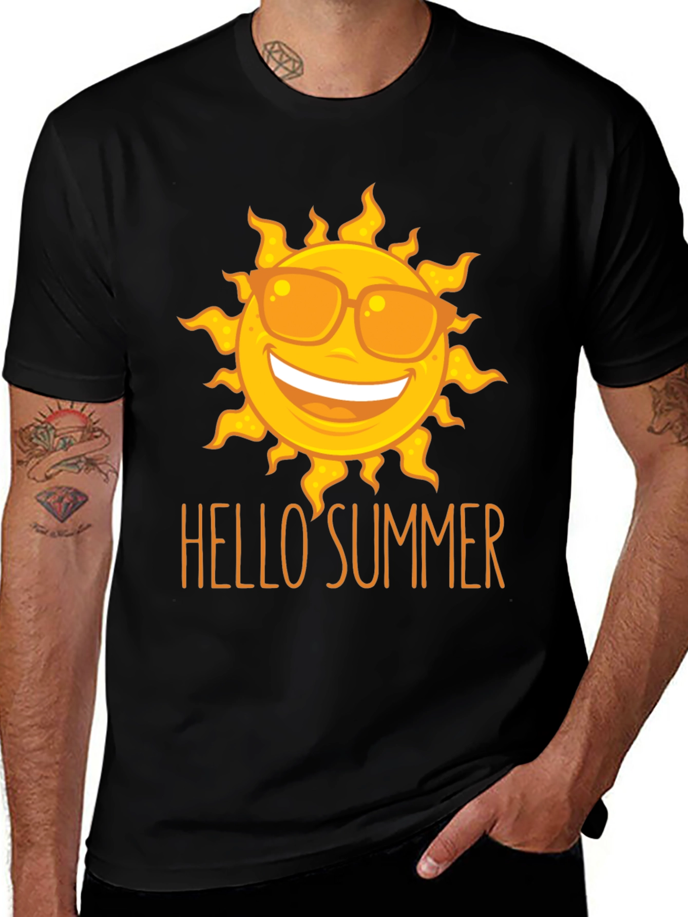 Variant 13 of Hello Summer Graphic Tee - Black