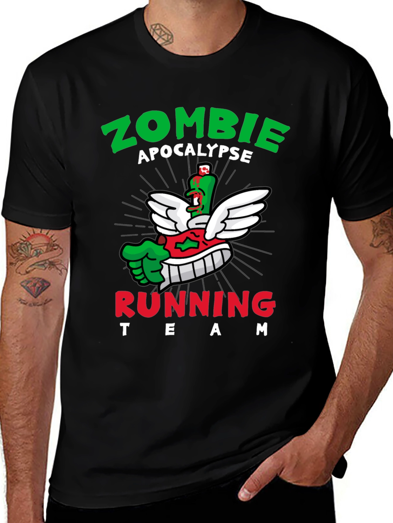 Variant 27 of Zombie Apocalypse Running Team Graphic Tee