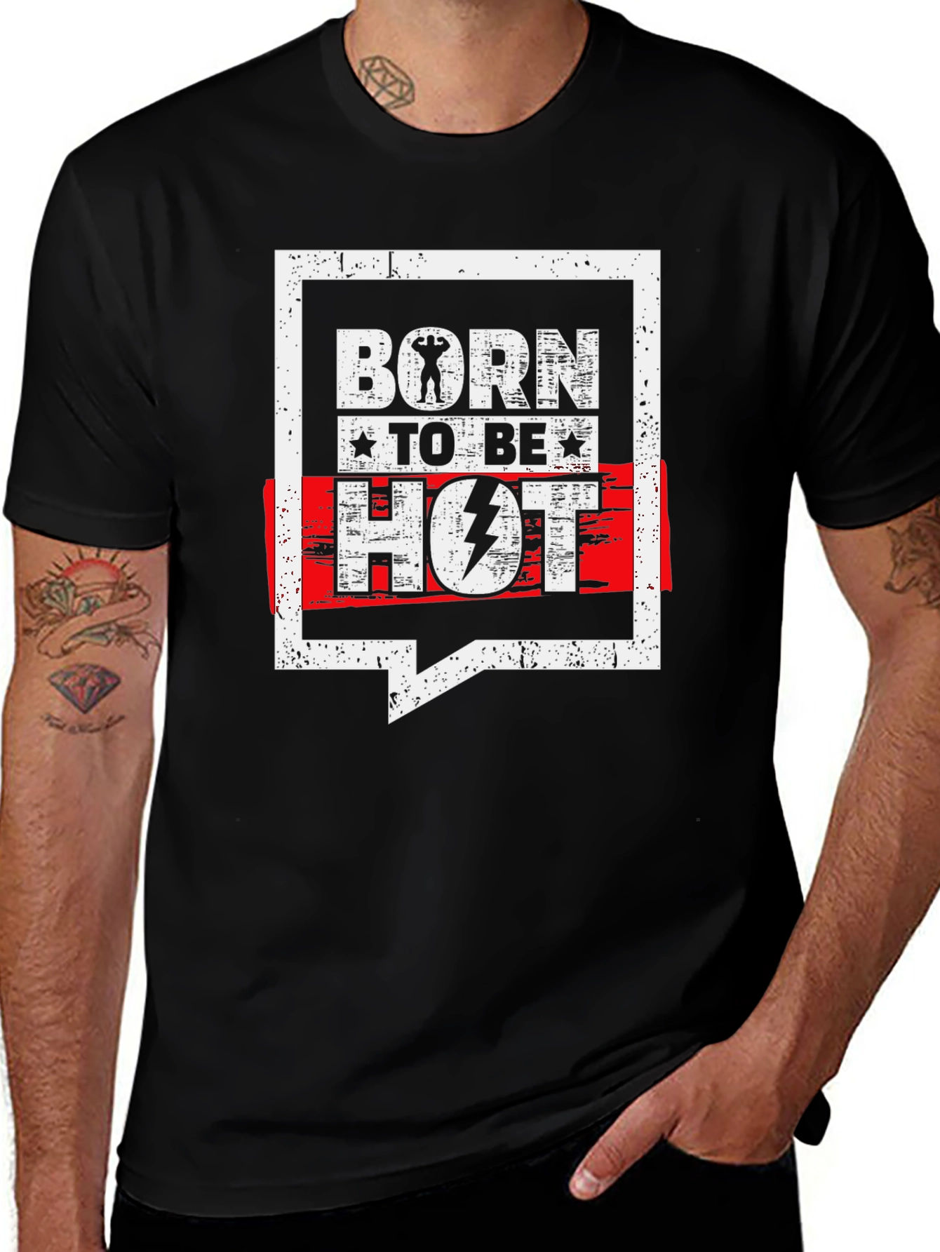 Variant 16 of Born To Be Hot Black Graphic T-Shirt