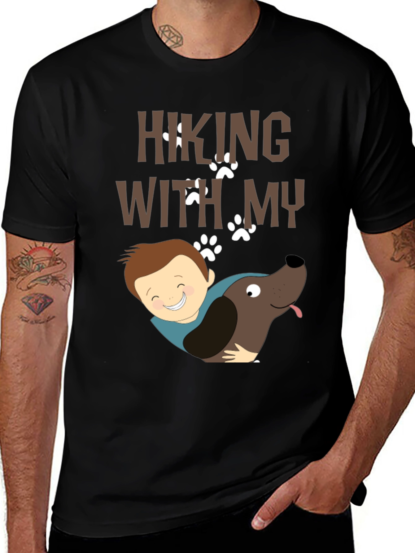 Variant 8 of Hiking With My Dog T-Shirt