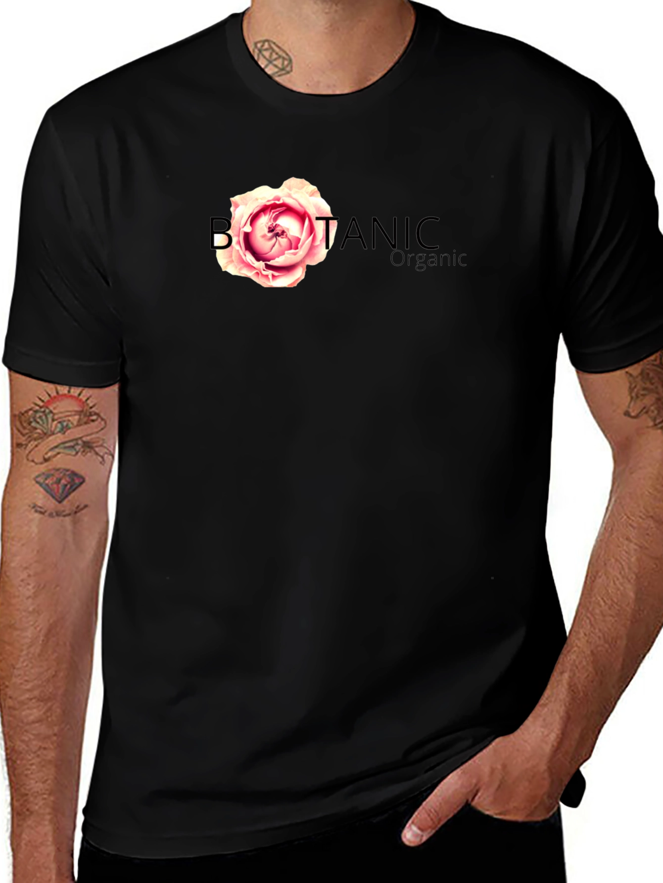 Variant 26 of Botanical Organic Black T-Shirt