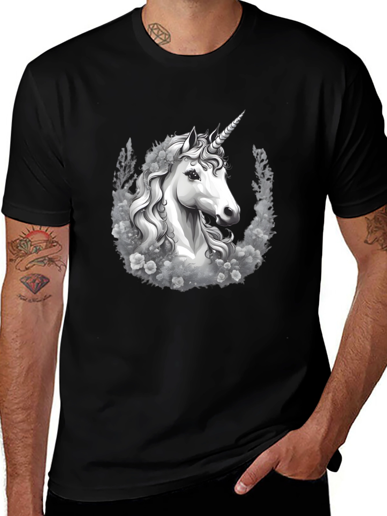 Variant 10 of Unicorn Graphic Tee - Black T-Shirt