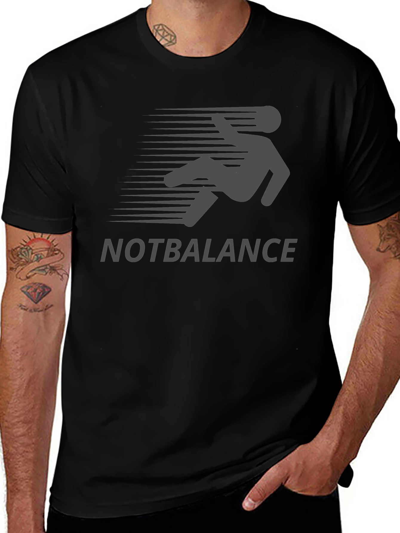 Variant 10 of NOTBALANCE Graphic Tee - Funny Falling Man Design