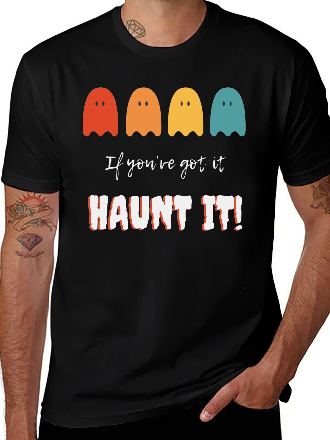 Variant 19 of Haunt It! Ghost Graphic Tee - Halloween Shirt