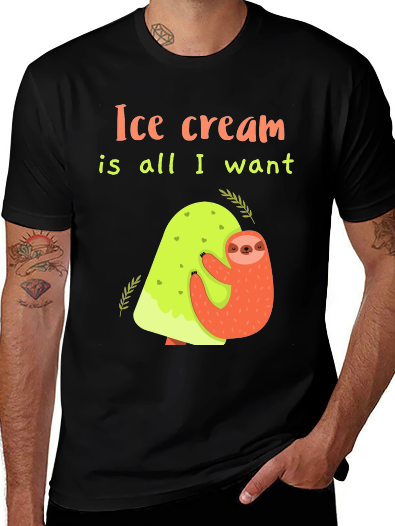 Variant 3 of Ice Cream Sloth Graphic Tee - Cute & Comfy