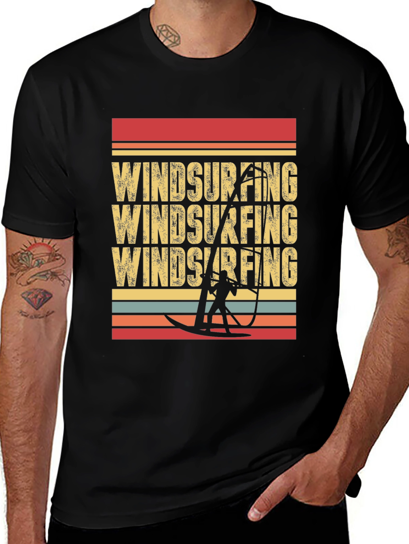 Variant 4 of Retro Windsurfing T-Shirt - Vintage Style Graphic Tee