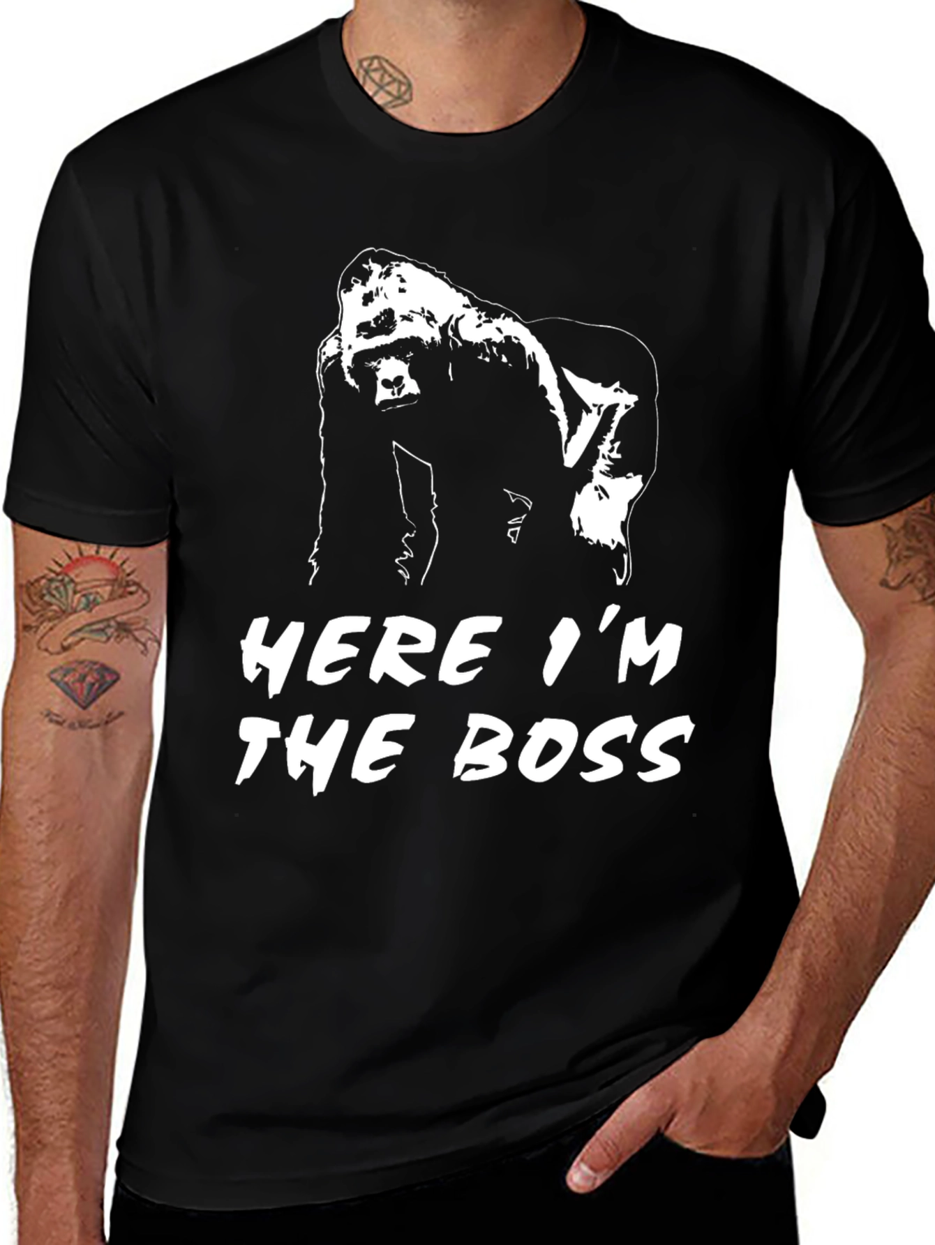 Variant 20 of Here I'm The Boss Gorilla Graphic Tee
