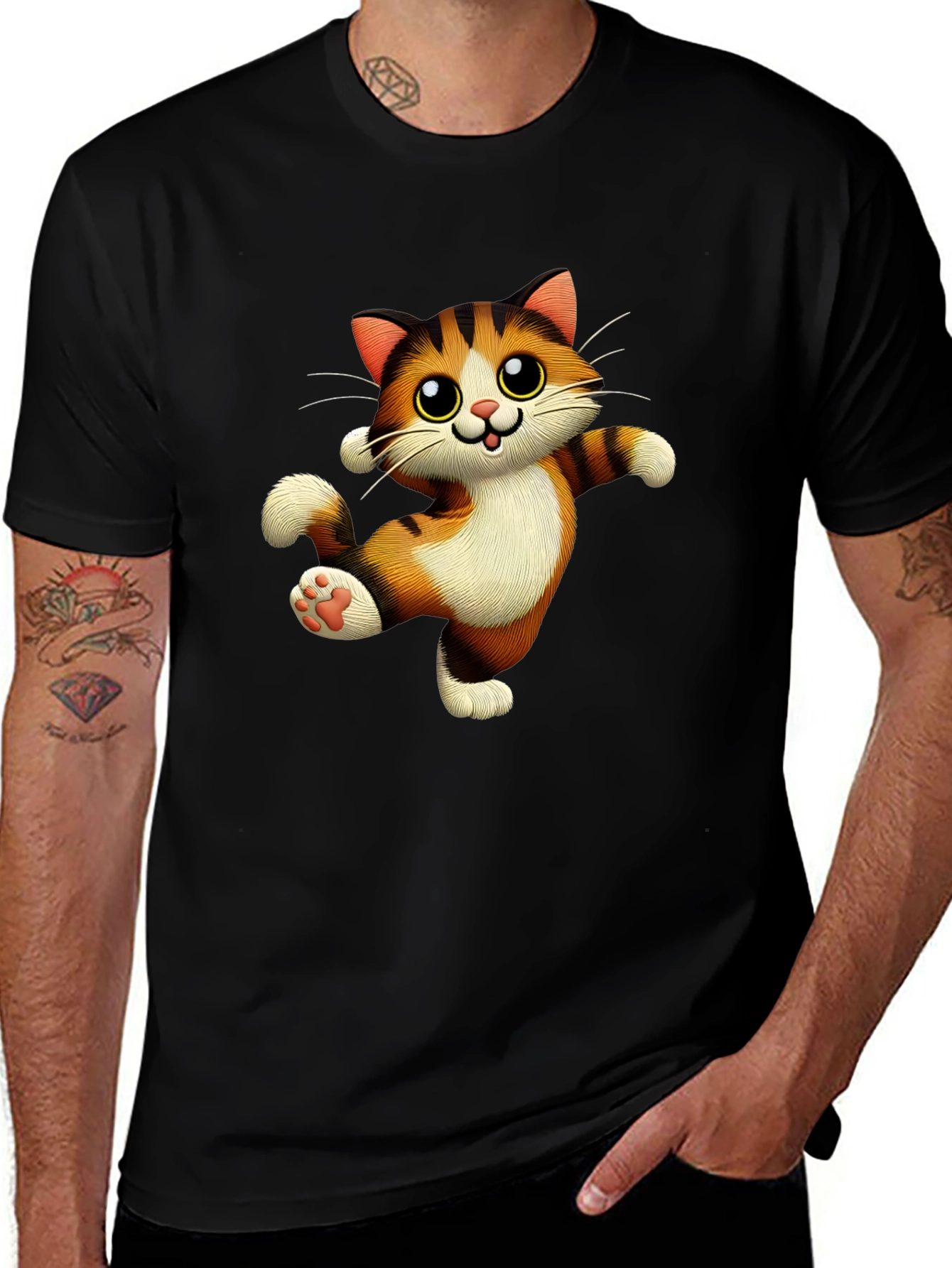 Variant 12 of Cute Cartoon Cat Graphic T-Shirt