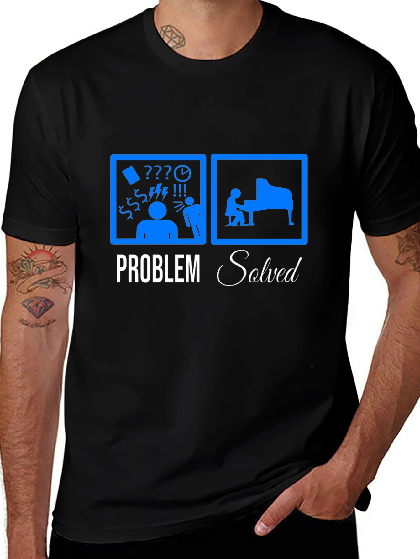 Variant 15 of Problem Solved Piano T-Shirt - Musician Humor