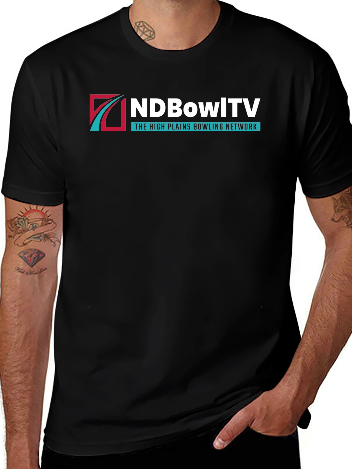 NDBowlTV High Plains Bowling Network Black T-Shirt