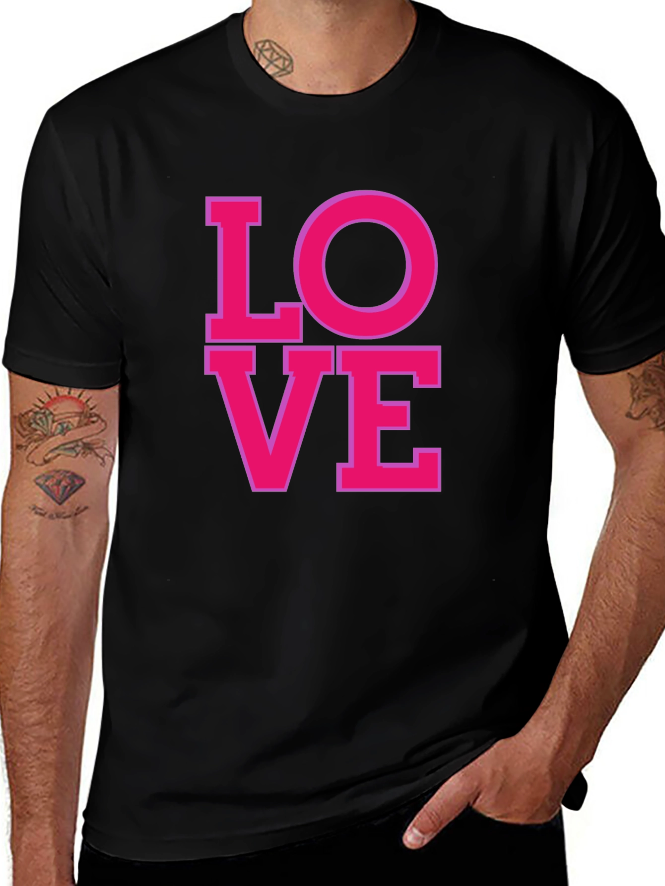 Variant 8 of Love Graphic Tee - Men's Short Sleeve Crew Neck