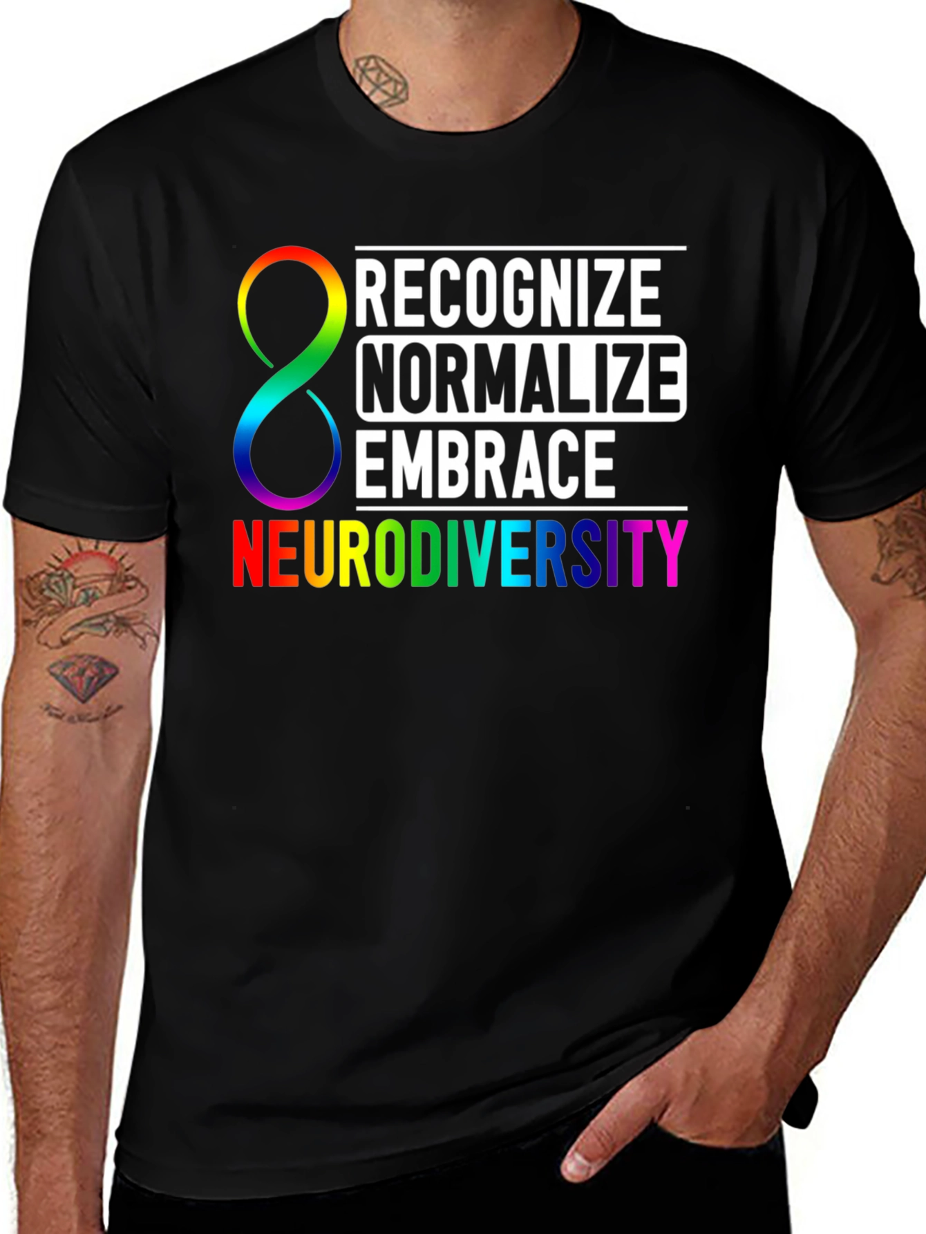 Variant 10 of Neurodiversity Awareness T-Shirt: Recognize, Normalize, Embrace