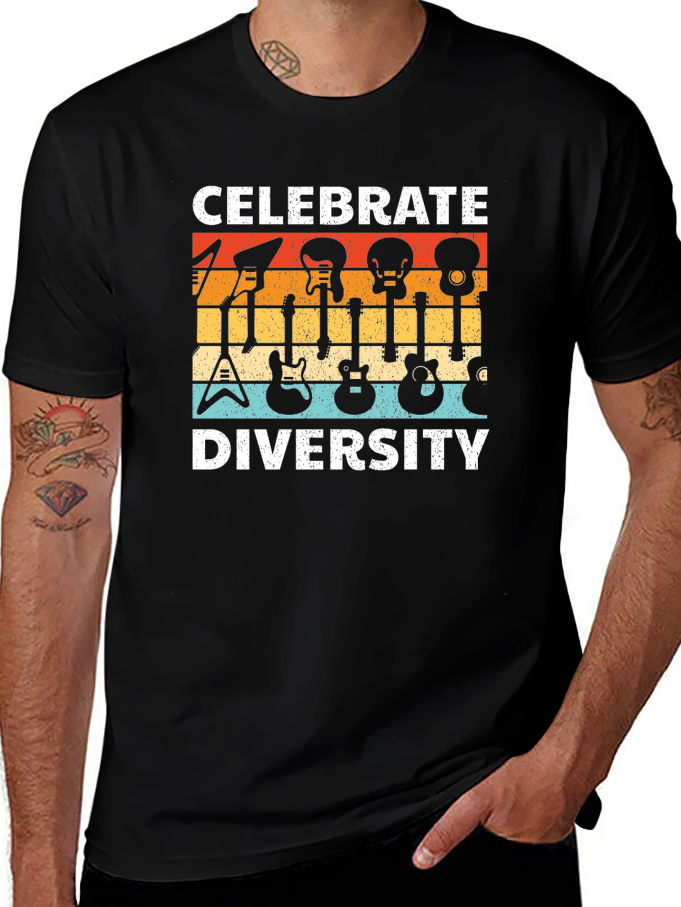 Variant 13 of Celebrate Diversity Guitar T-Shirt