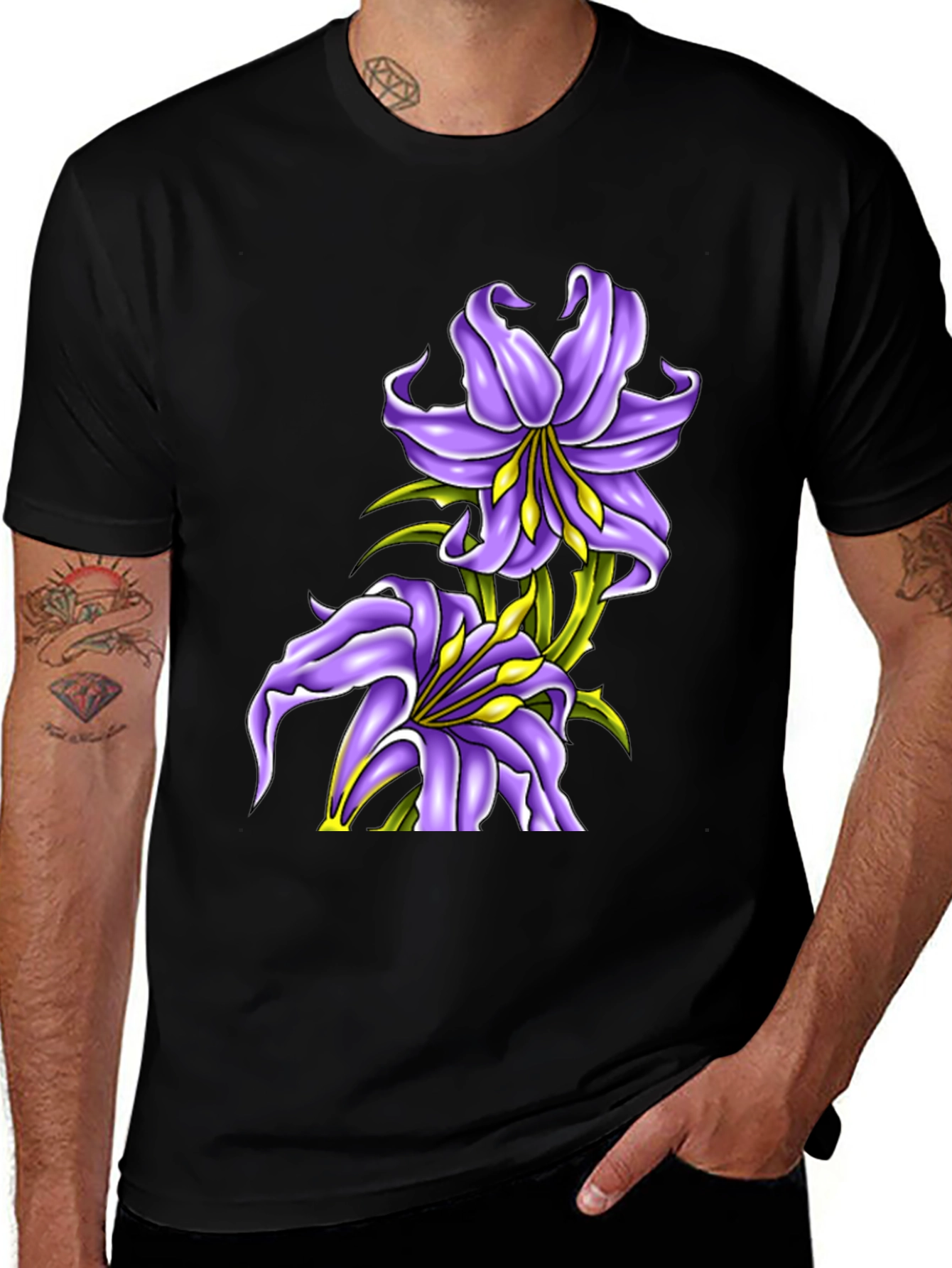 Floral Lily Graphic Tee - Bold Style