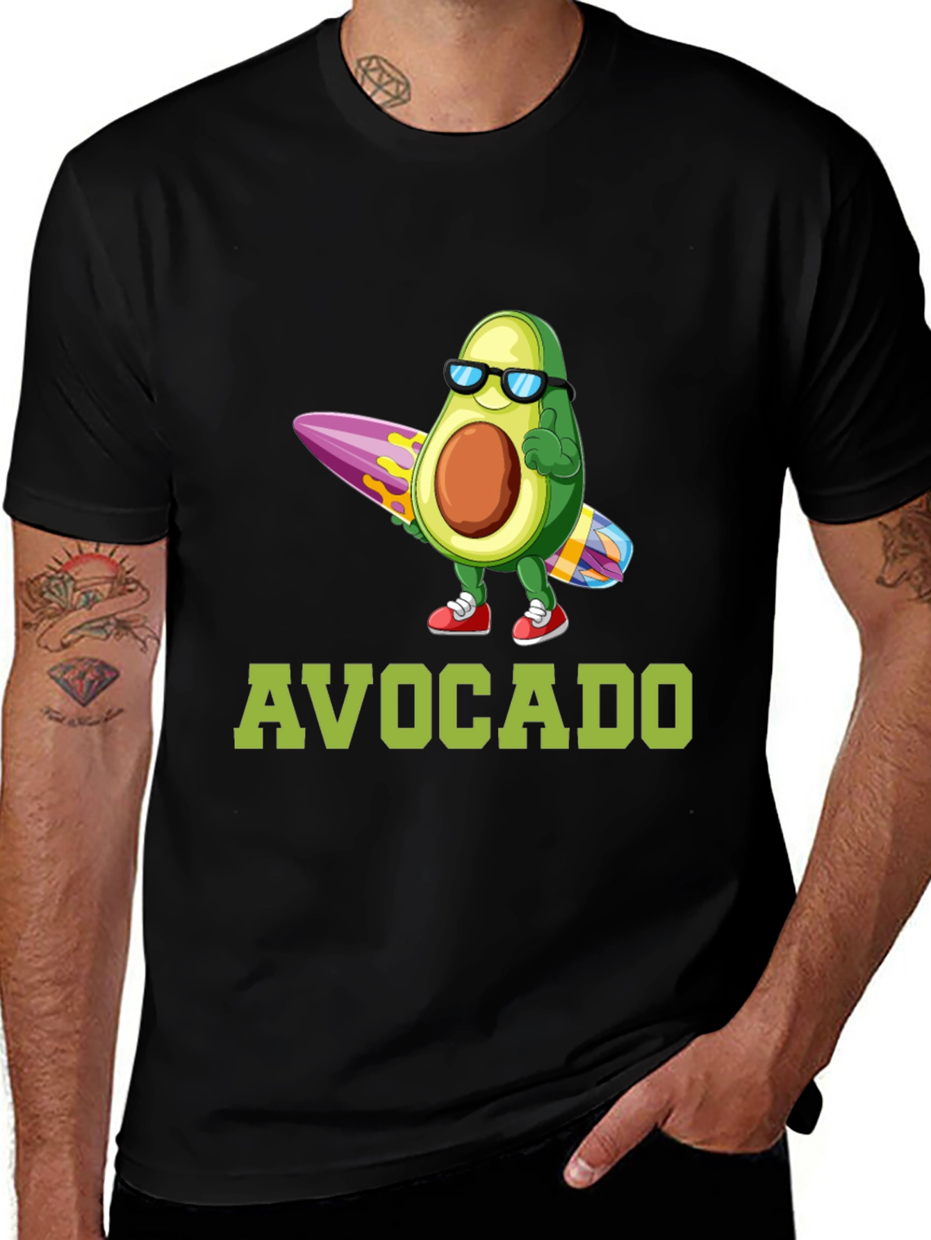Variant 25 of Surfing Avocado Graphic T-Shirt