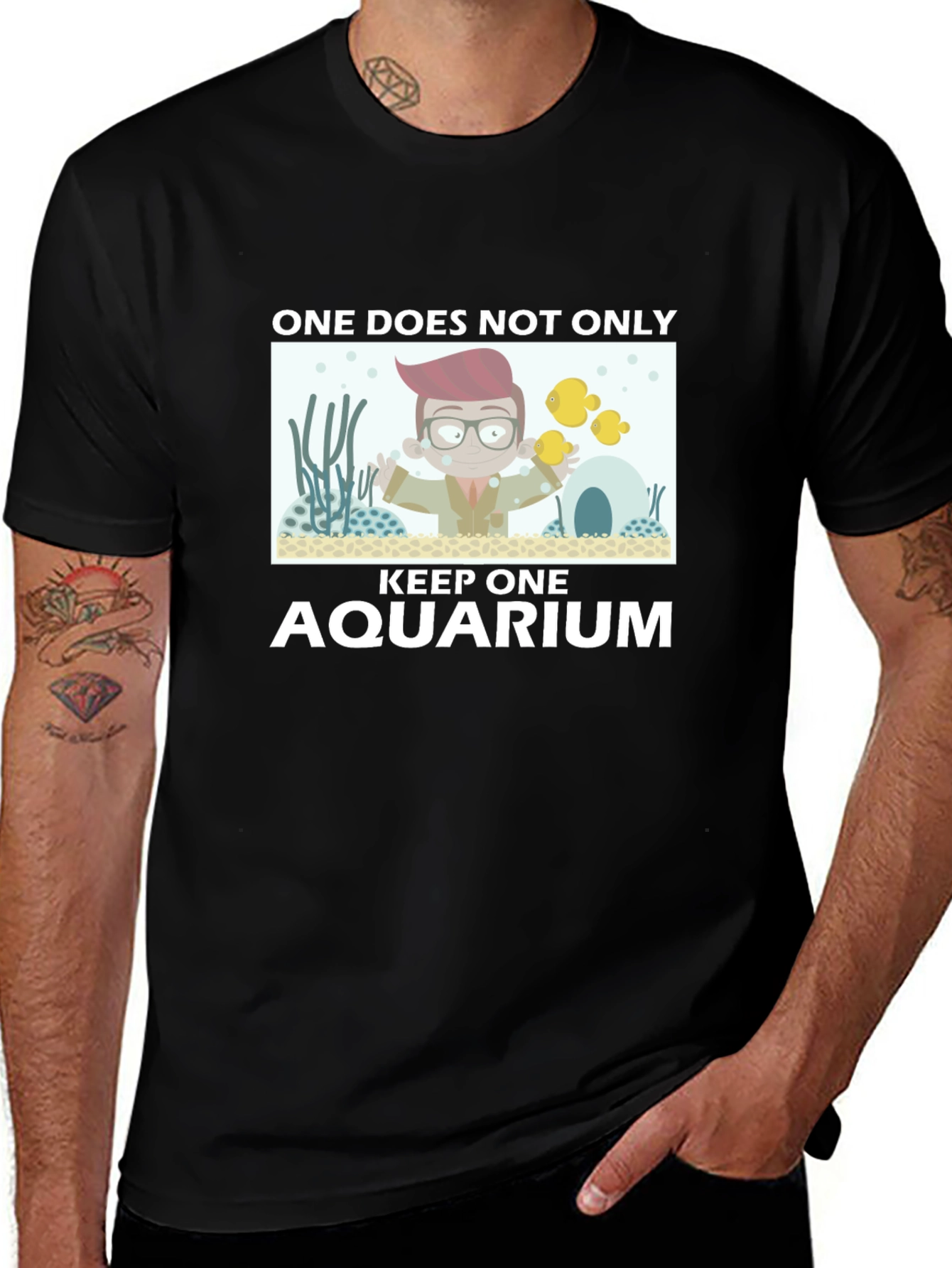 Variant 5 of One Does Not Keep One Aquarium Black T-Shirt