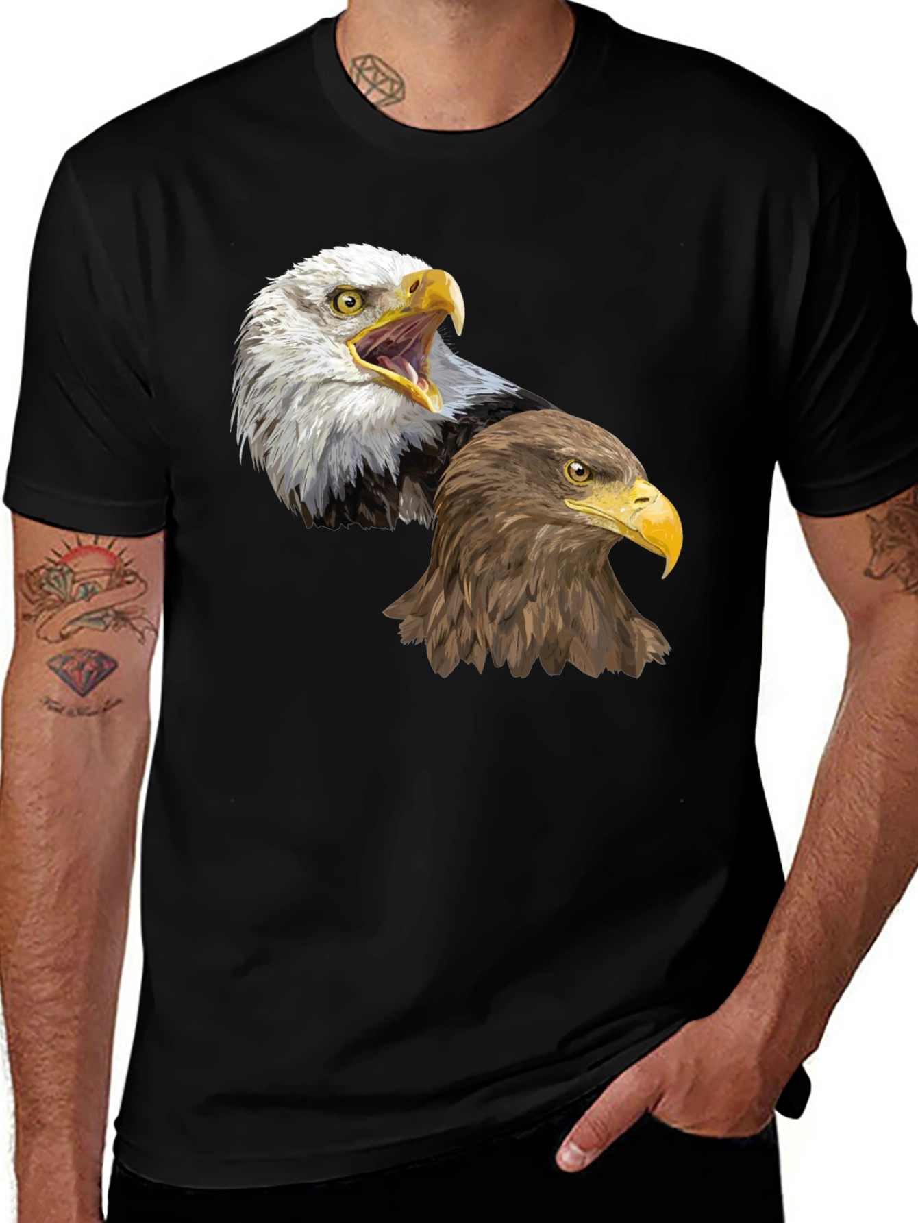 Variant 24 of Eagle Graphic Tee - Patriotic Bird of Prey Design