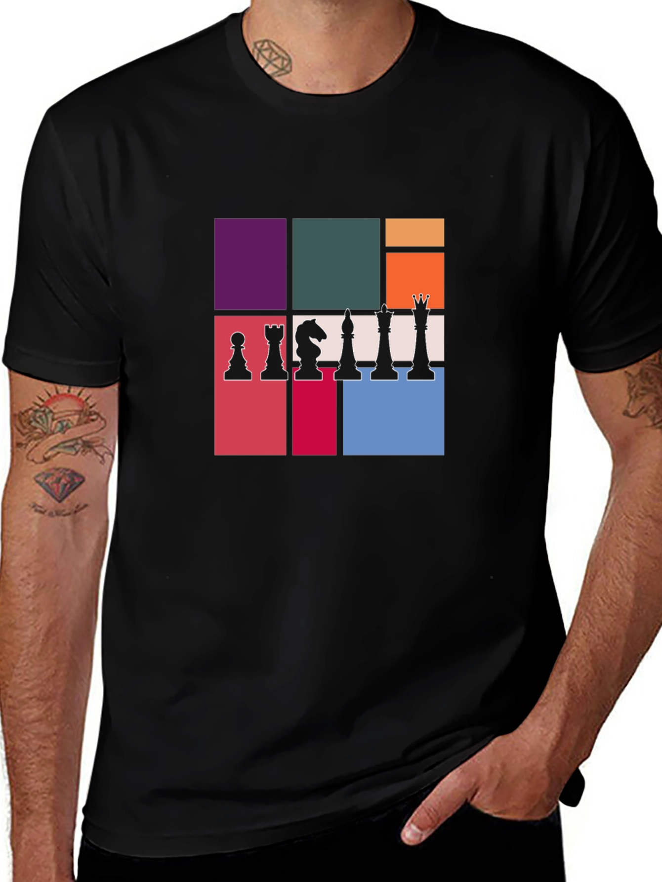 Variant 20 of Chess Piece Block Graphic T-Shirt