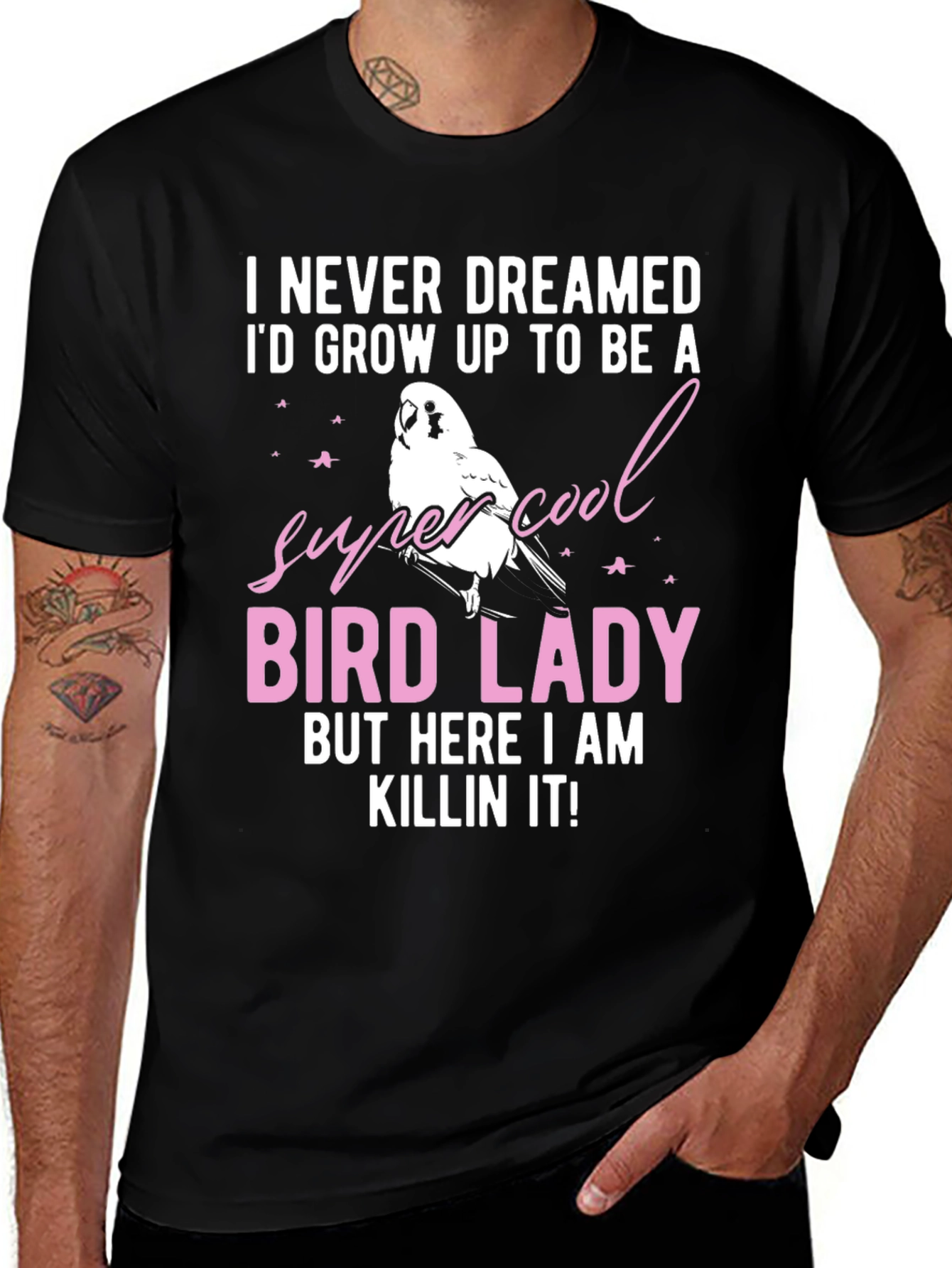 Variant 14 of Super Cool Bird Lady T-Shirt - Unique Graphic Tee