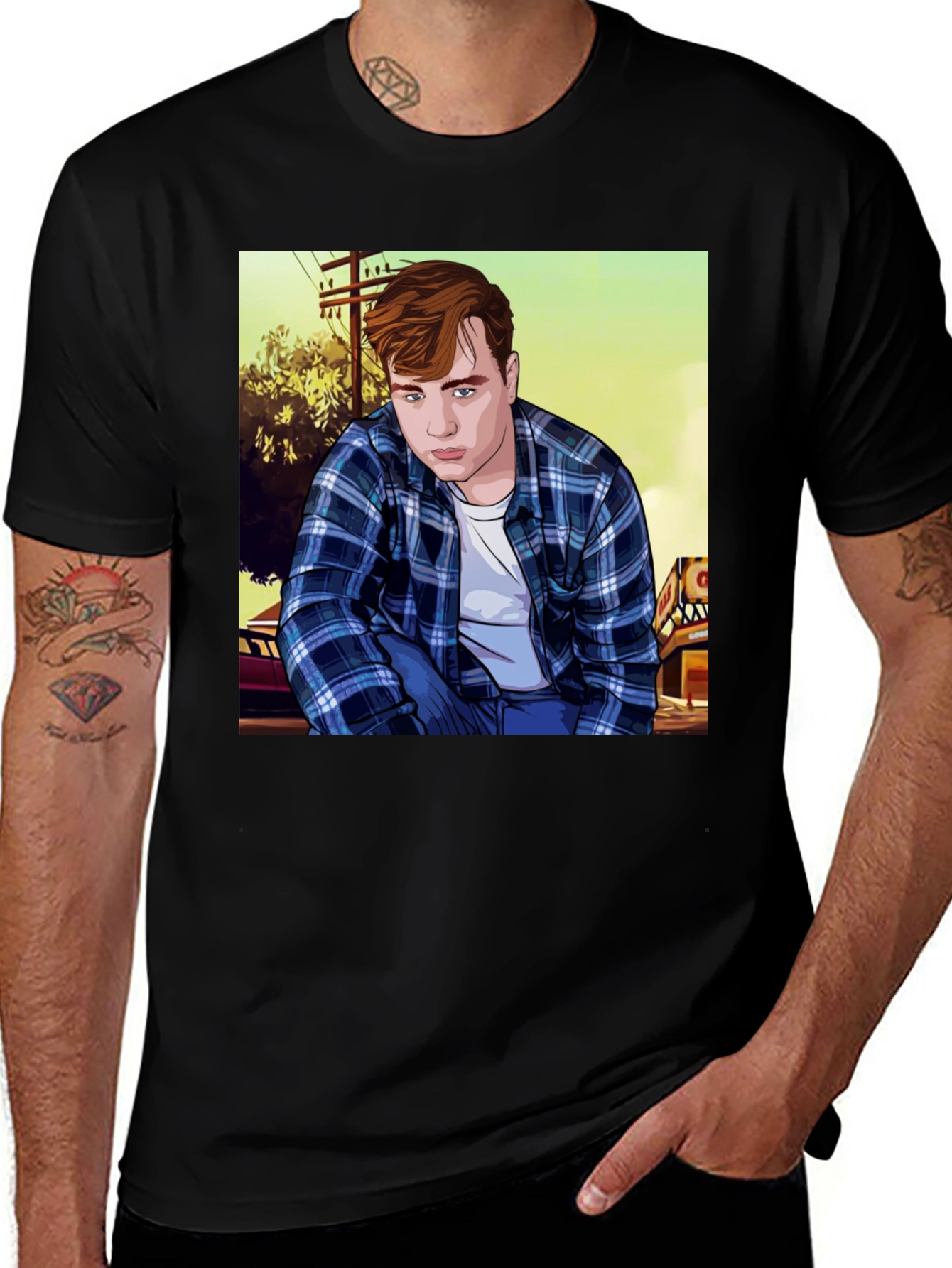 GTA V Franklin's Friend Graphic Tee - Black