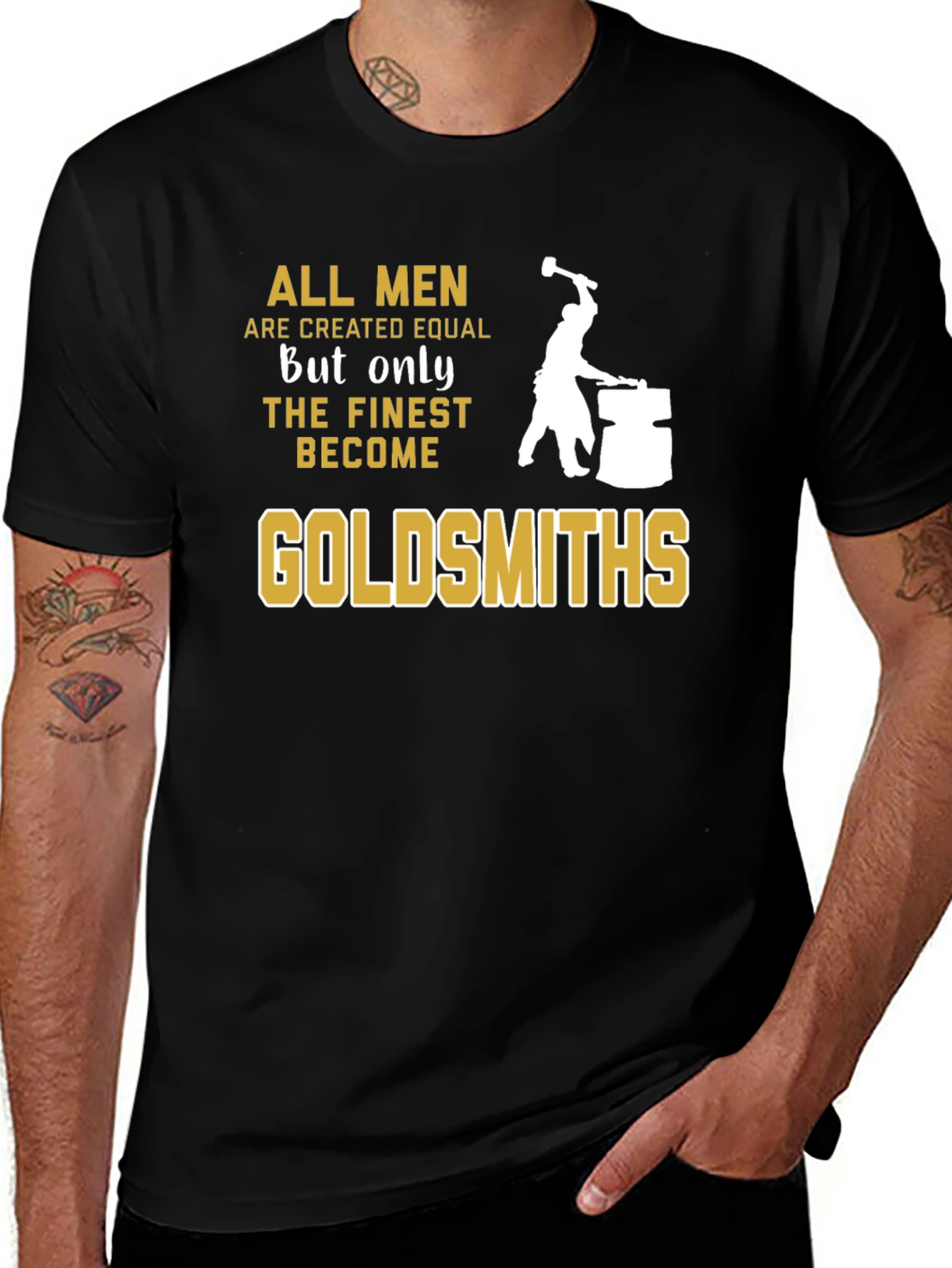 Variant 26 of Goldsmiths Black T-Shirt - Men's Fine Quality Craftsmanship Tee