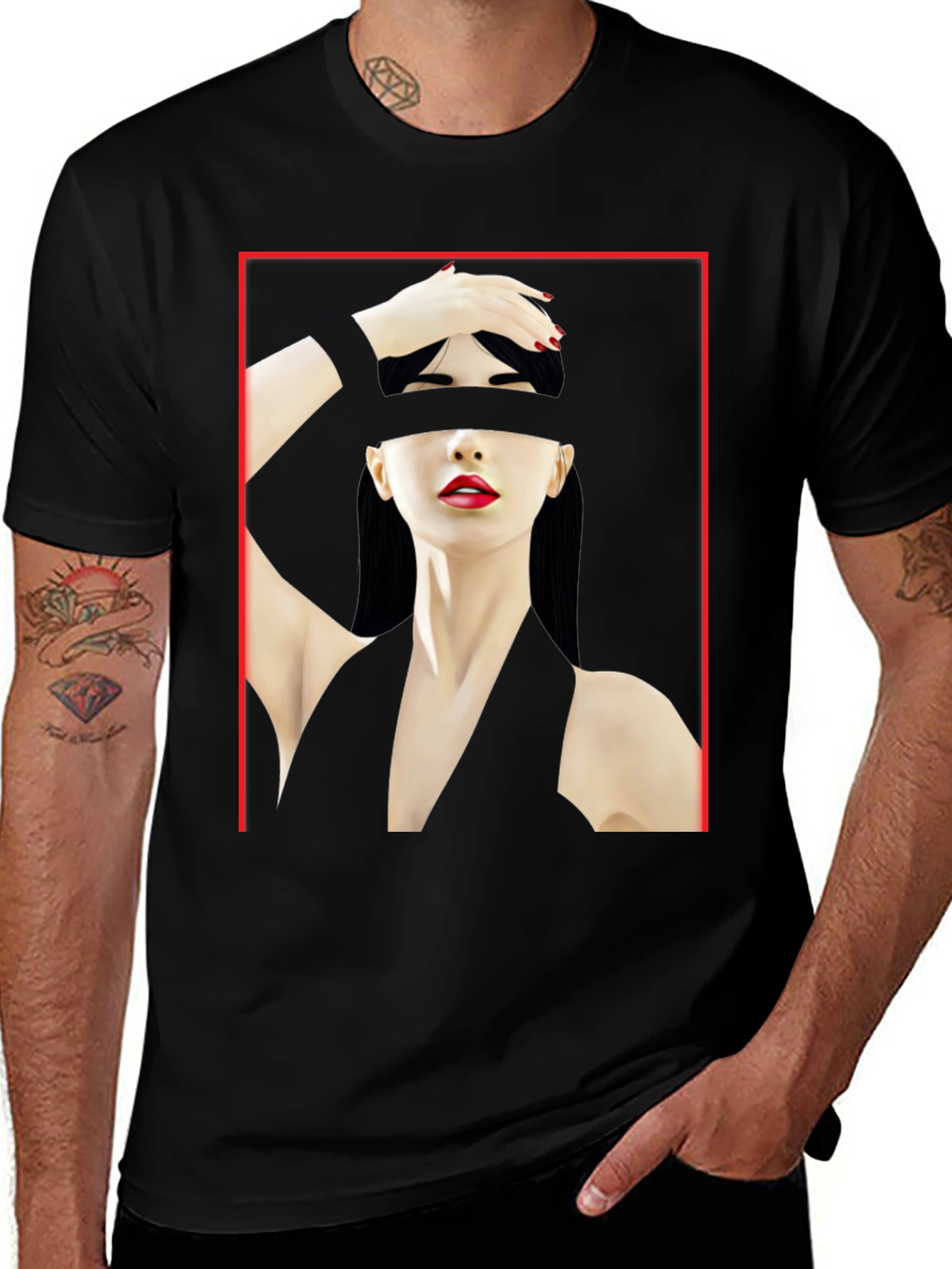 Variant 26 of Abstract Woman Graphic Tee - Edgy Style