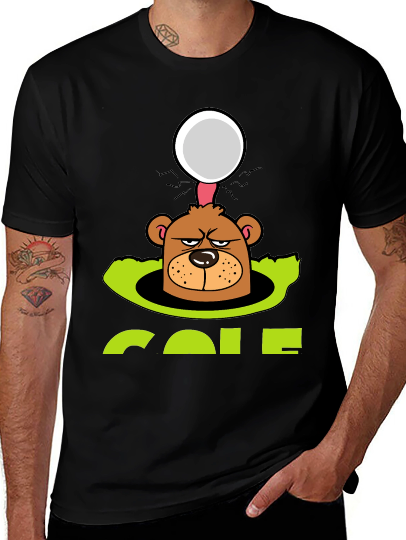 Variant 20 of Funny Golf Bear T-Shirt 