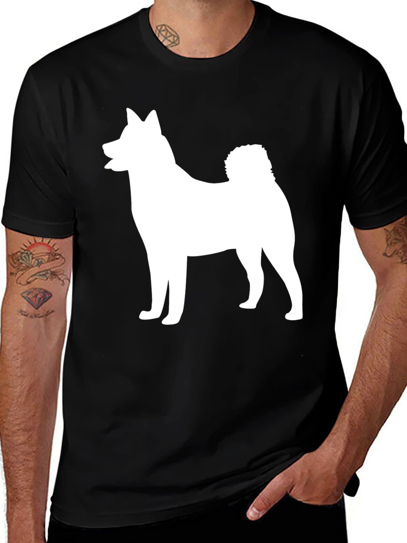 Variant 20 of Dog Silhouette T-Shirt - Unisex Black Tee