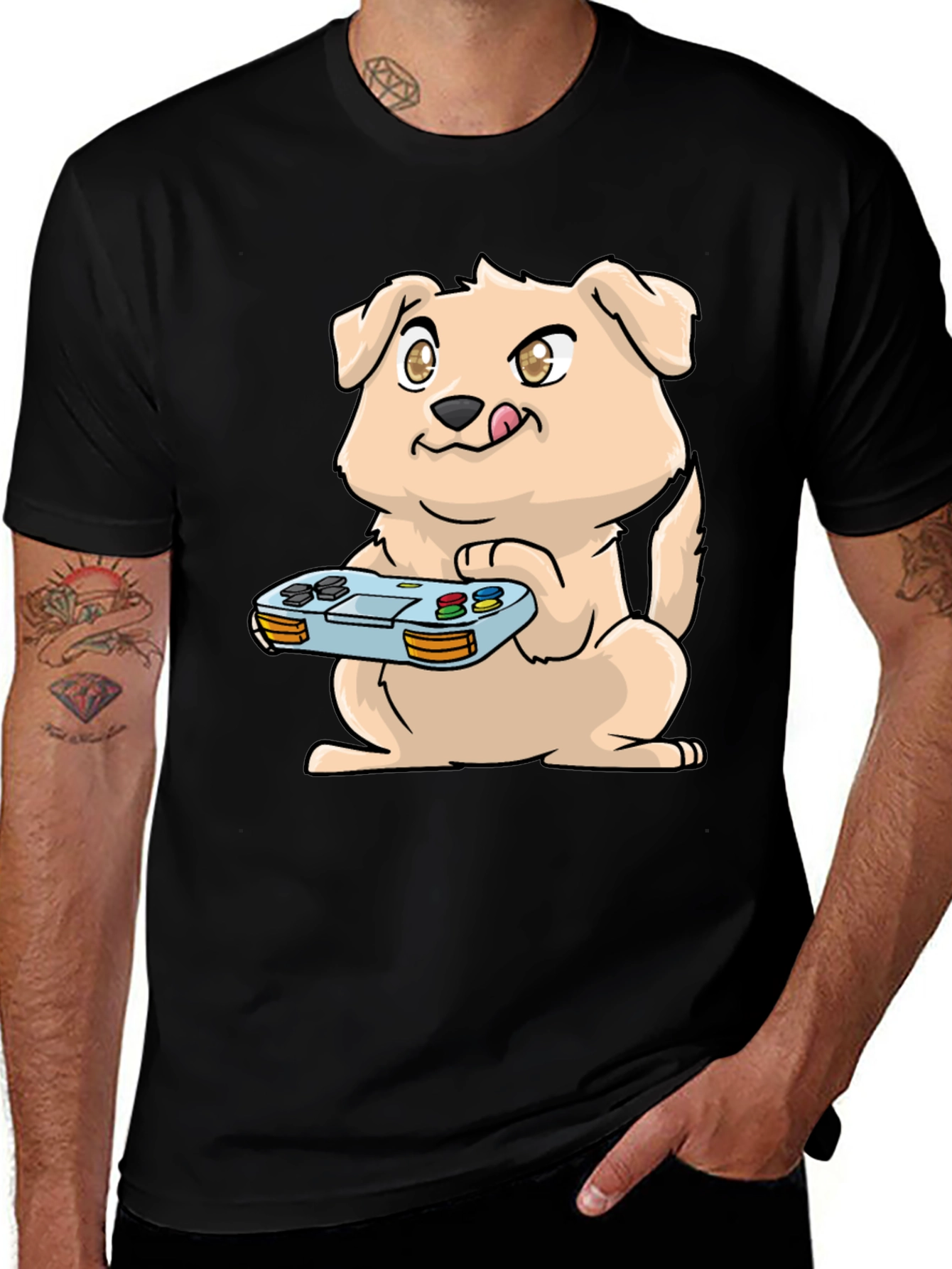 Variant 15 of Gamer Dog Graphic Tee - Black Casual T-Shirt