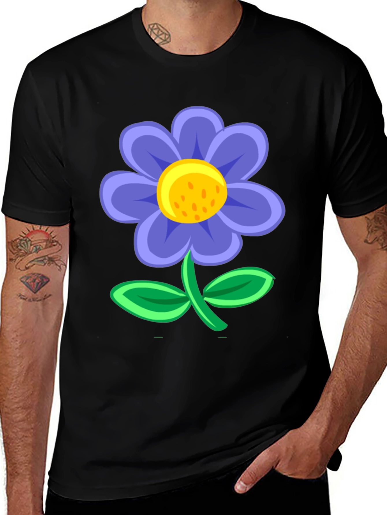 Black Floral T-Shirt - Fun & Casual Style main image