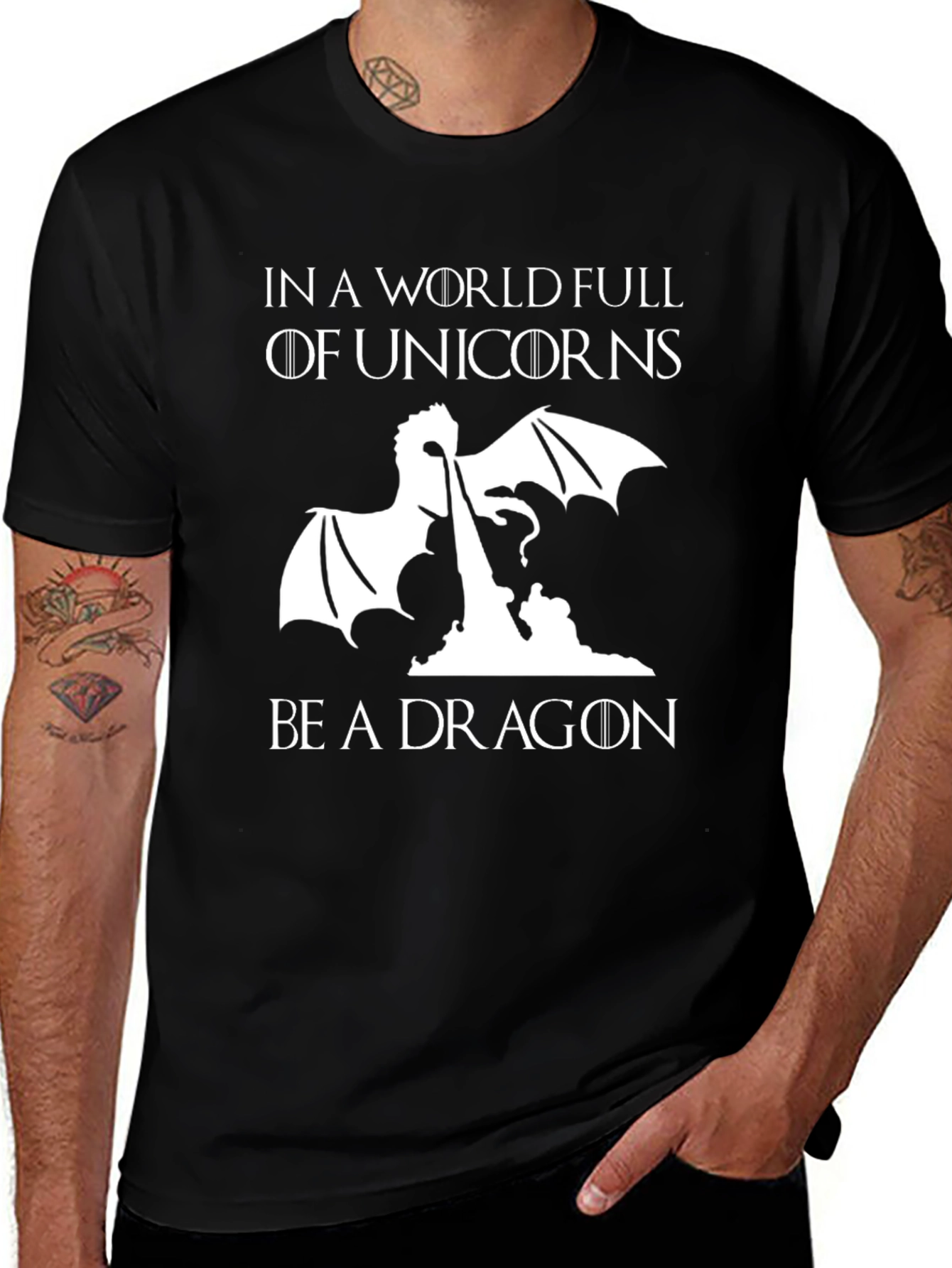 Variant 4 of Be A Dragon Graphic Tee - Black