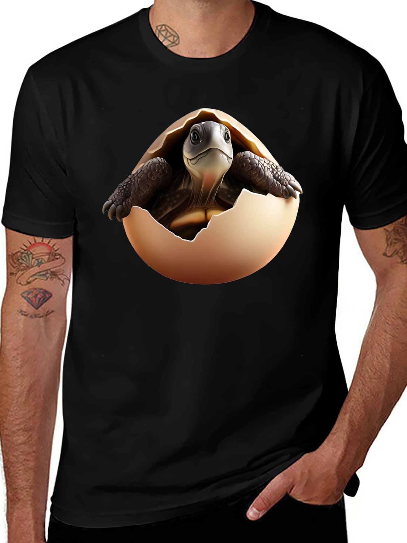 Variant 18 of Turtle Hatching Black T-Shirt