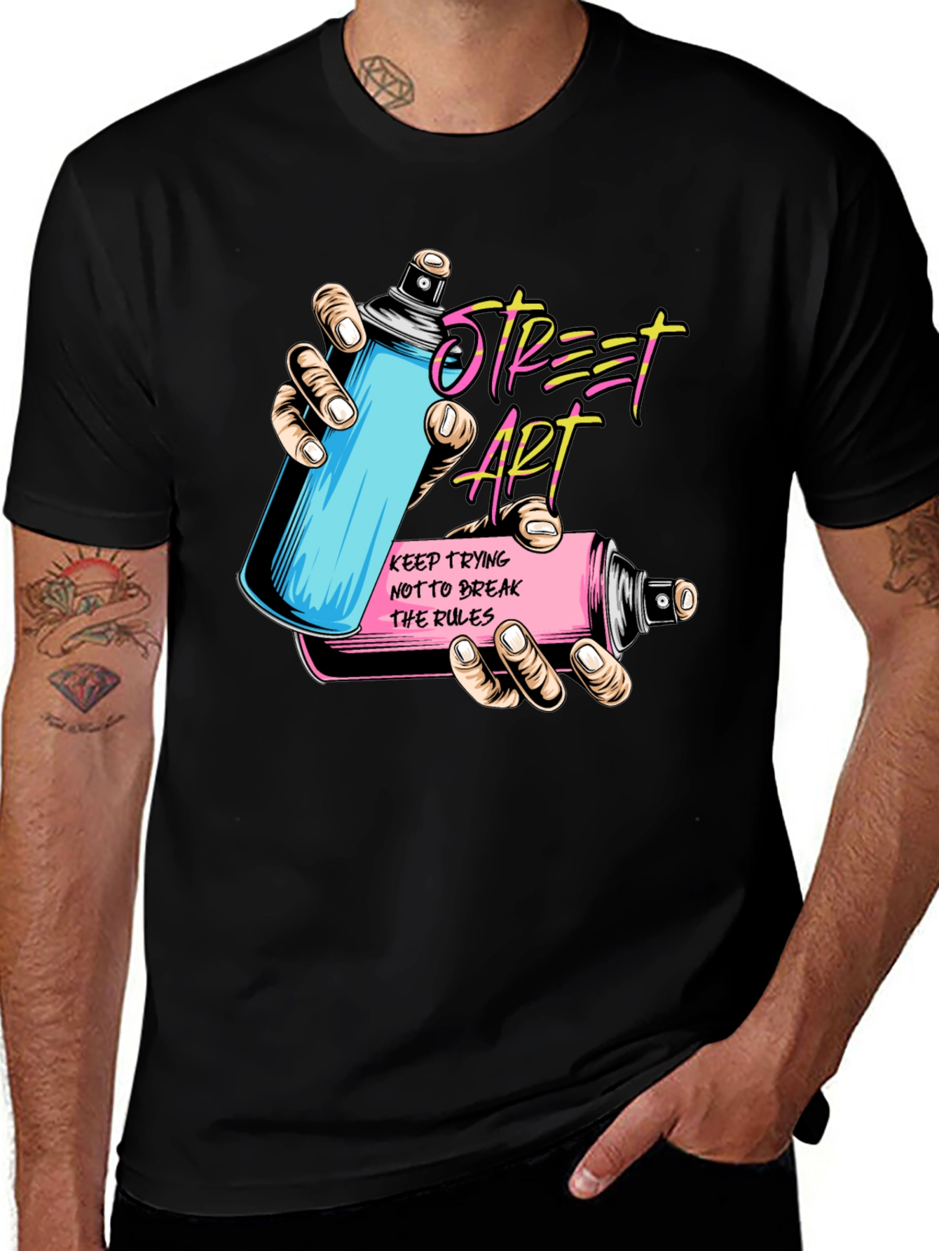 Street Art Spray Can Graphic T-Shirt