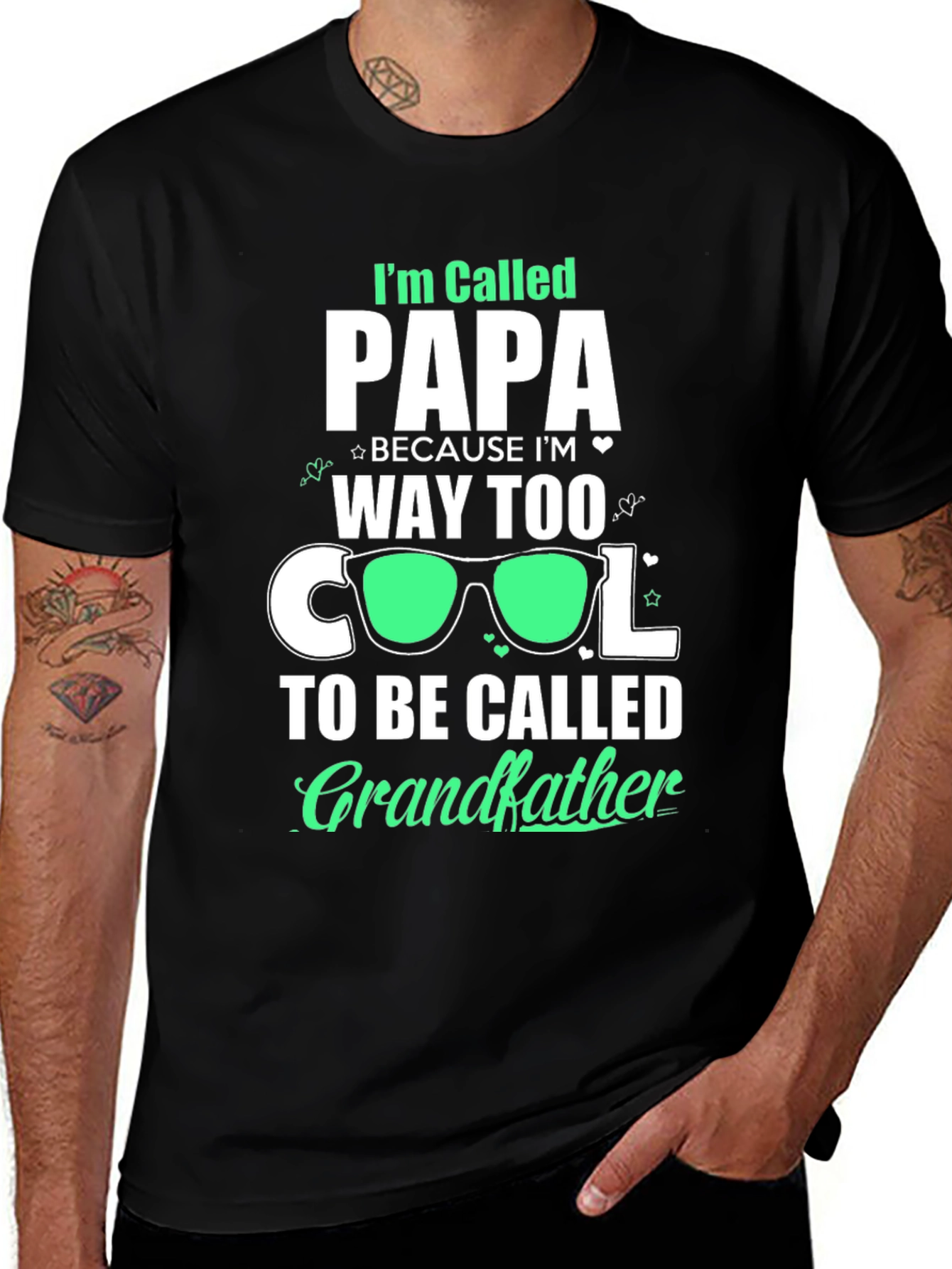 Cool Papa T-Shirt: Way Too Cool for Grandfather!