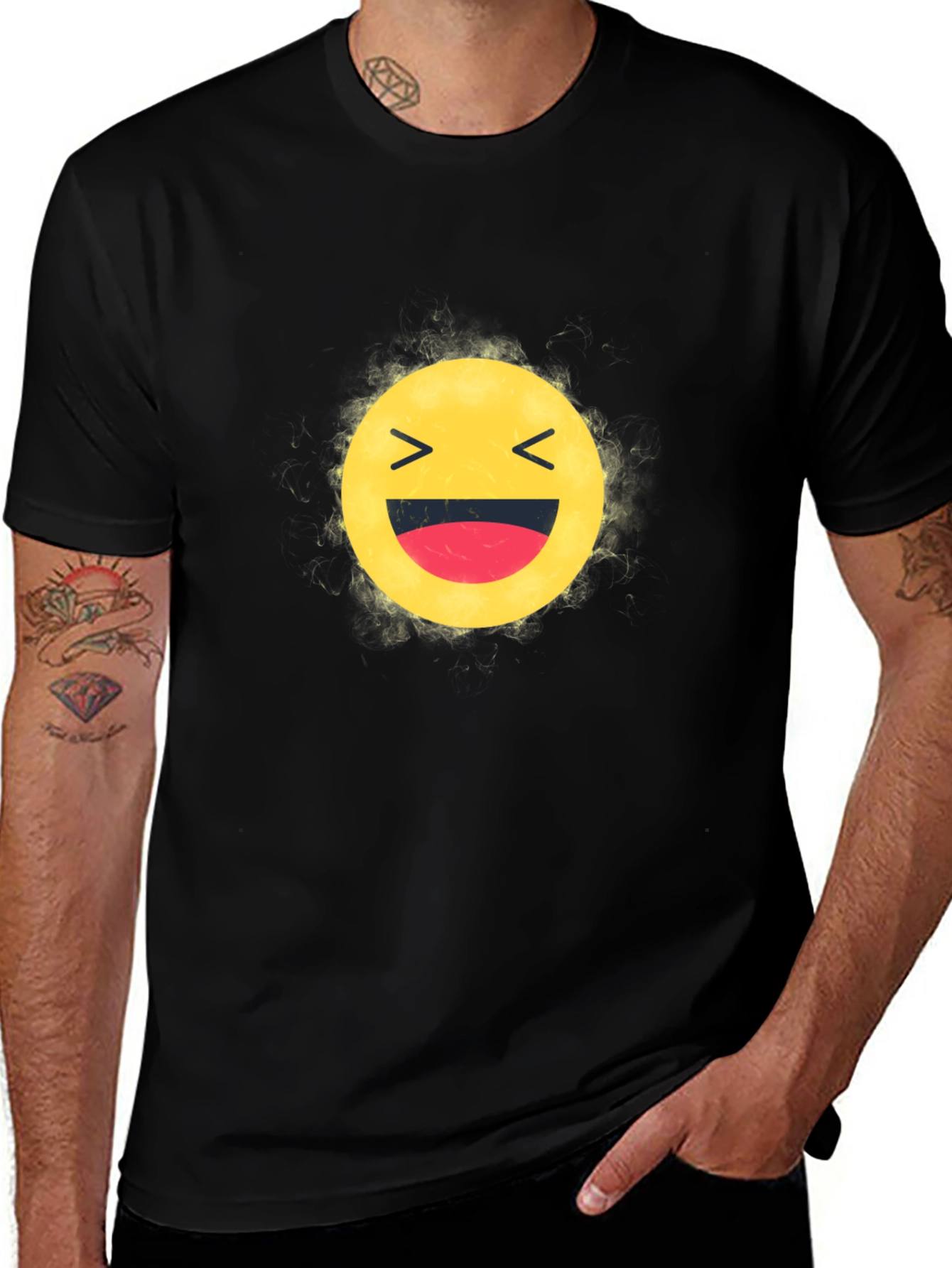 Variant 11 of Laughing Emoji Black T-Shirt